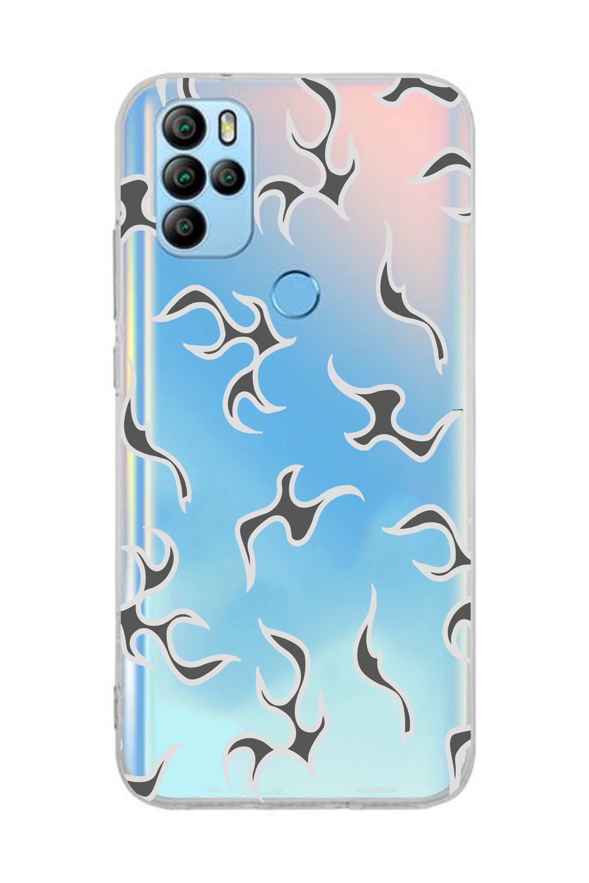 moonset General Mobile GM 21 Pro Uyumlu Şimşek Tasarımlı Baskılı Şeffaf Telefon Kılıfı