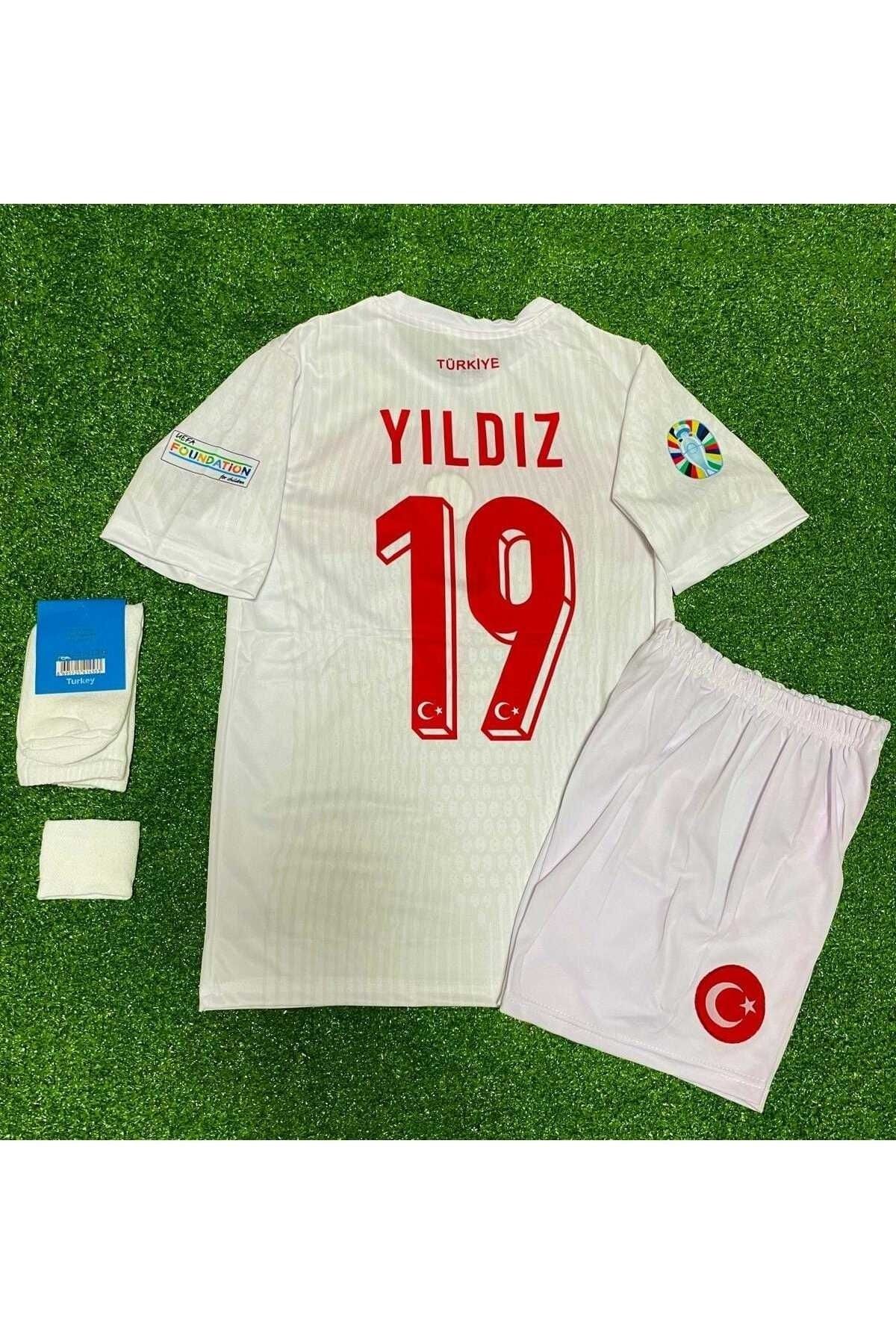 feriköy Türkiye 2024 Kenan Yıldız Iç Saha Çocuk Forması 4'lü Set (EURO 2024 PATCH) BEYAZZZ
