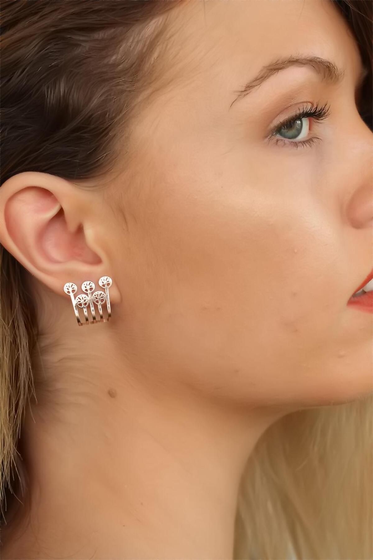 FASHIONLINE Rose Renk Ağaçlı Küpe