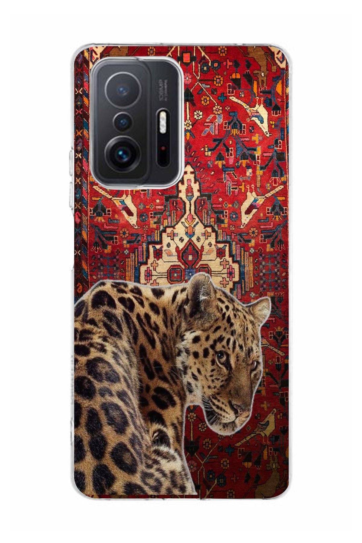 moonset Xiaomi Mi 11T / Mi 11T Pro Uyumlu Leopar Tasarımlı Baskılı Şeffaf Telefon Kılıfı