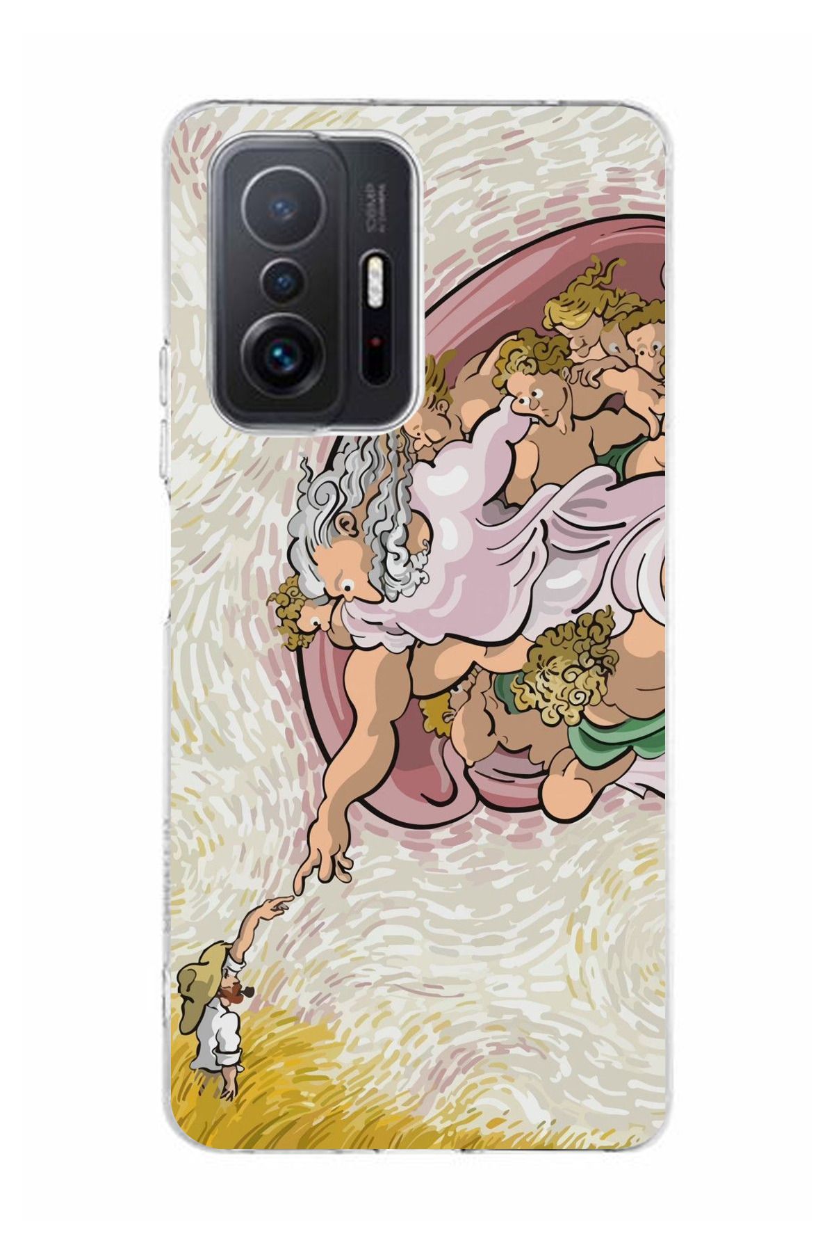 moonset Xiaomi Mi 11T / Mi 11T Pro Uyumlu Van Gogh Tasarımlı Baskılı Şeffaf Telefon Kılıfı