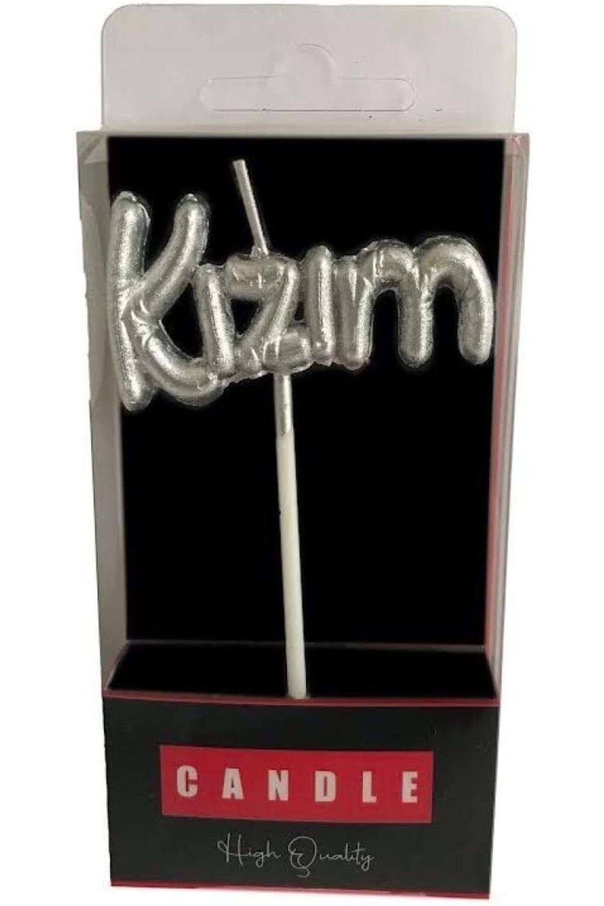 DERİK KADROĞLU Yazılı Folyo Balon Şekilli Gümüş Mum mum1002-5 Yeni 1107872