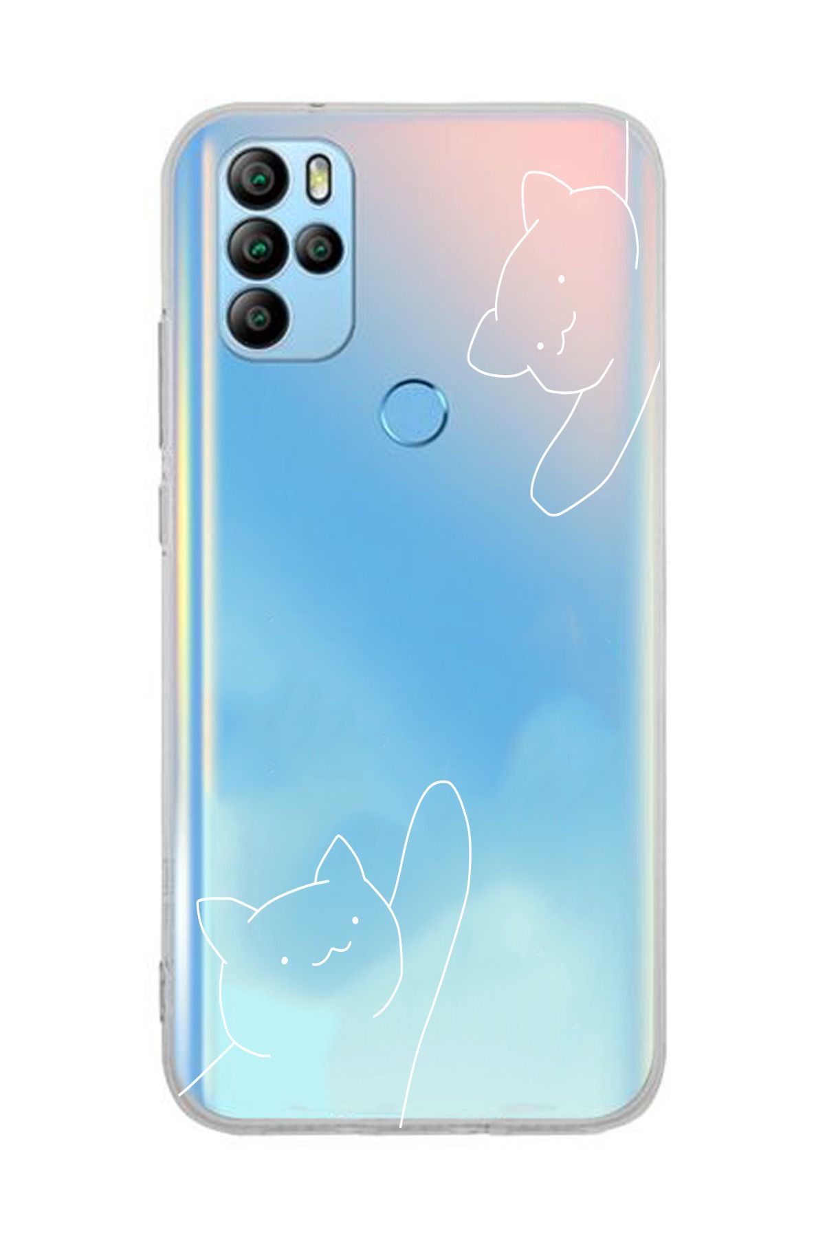 moonset General Mobile GM 21 Pro Uyumlu Kediler Tasarımlı Baskılı Şeffaf Telefon Kılıfı