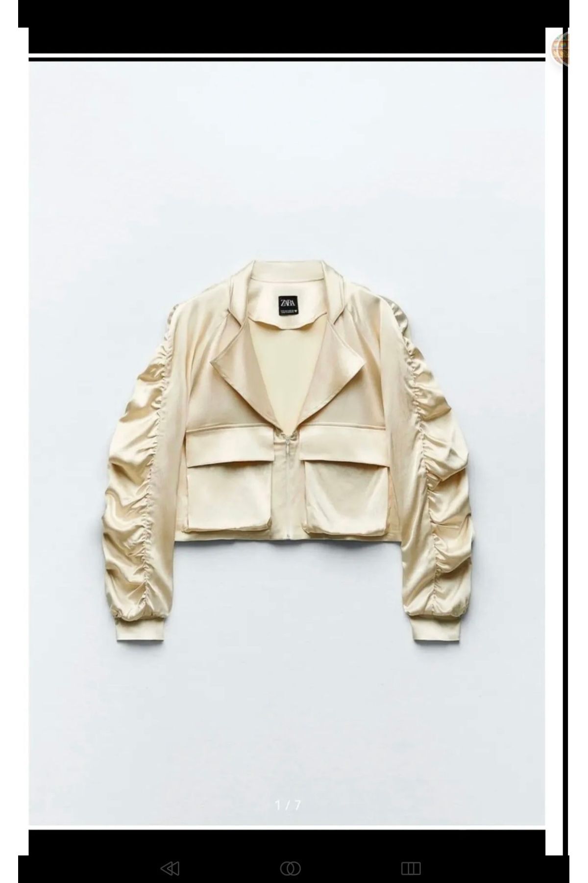 Butik Allbucks ZR Pilili Saten Oversize Bomber Mont Ceket ABZRA0298