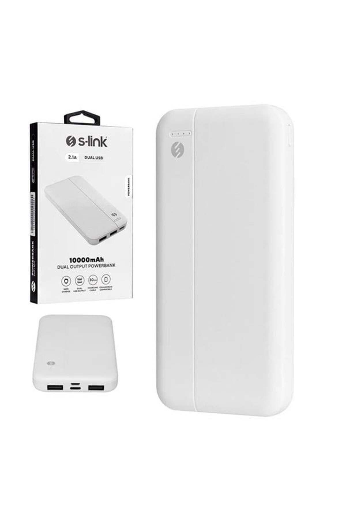 NETWORK ART S-Link Lp-G10N Beyaz Micro + Type C Girişli 10000 Mah Taşınabilir Şarj Cihazı Powerbank