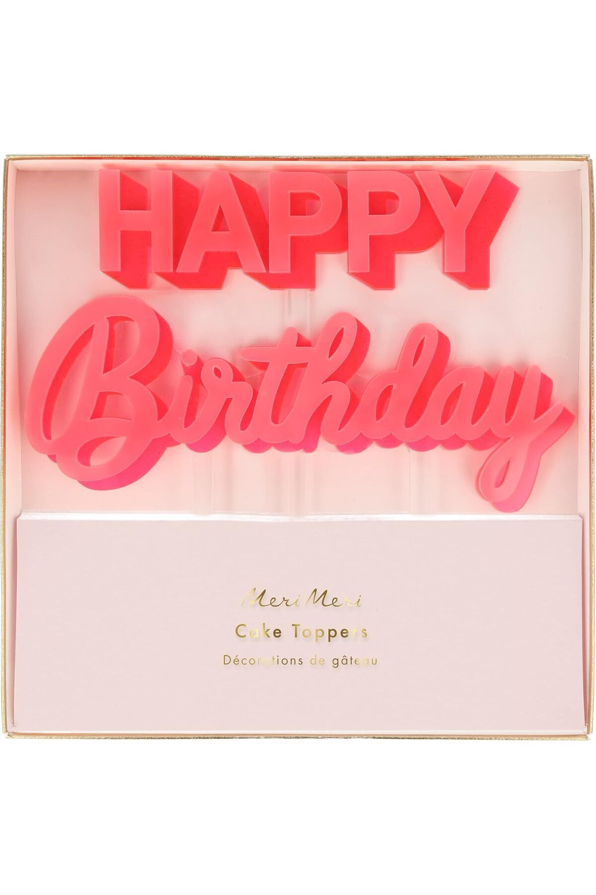 MEGOBİNE WHERE Meri Happy Birthday Pembe Akrilik Pasta Süsü ZTML SYFT 1139610
