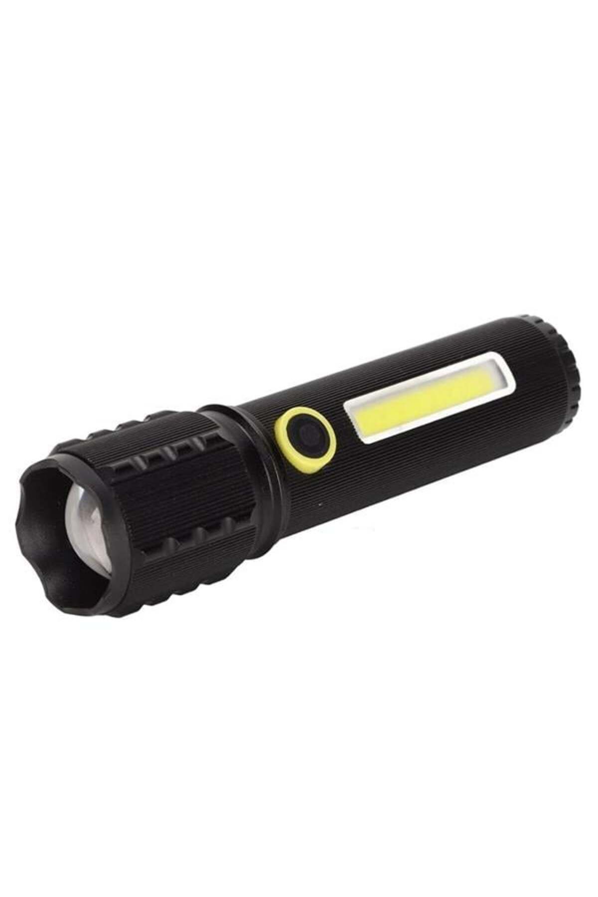 DENİZBİLİŞİM Powermaster Jf-72 Power Led, Cob Led Zoomlu Flash Özellikli Şarjlı Metal Kasa Profesyonel El Feneri
