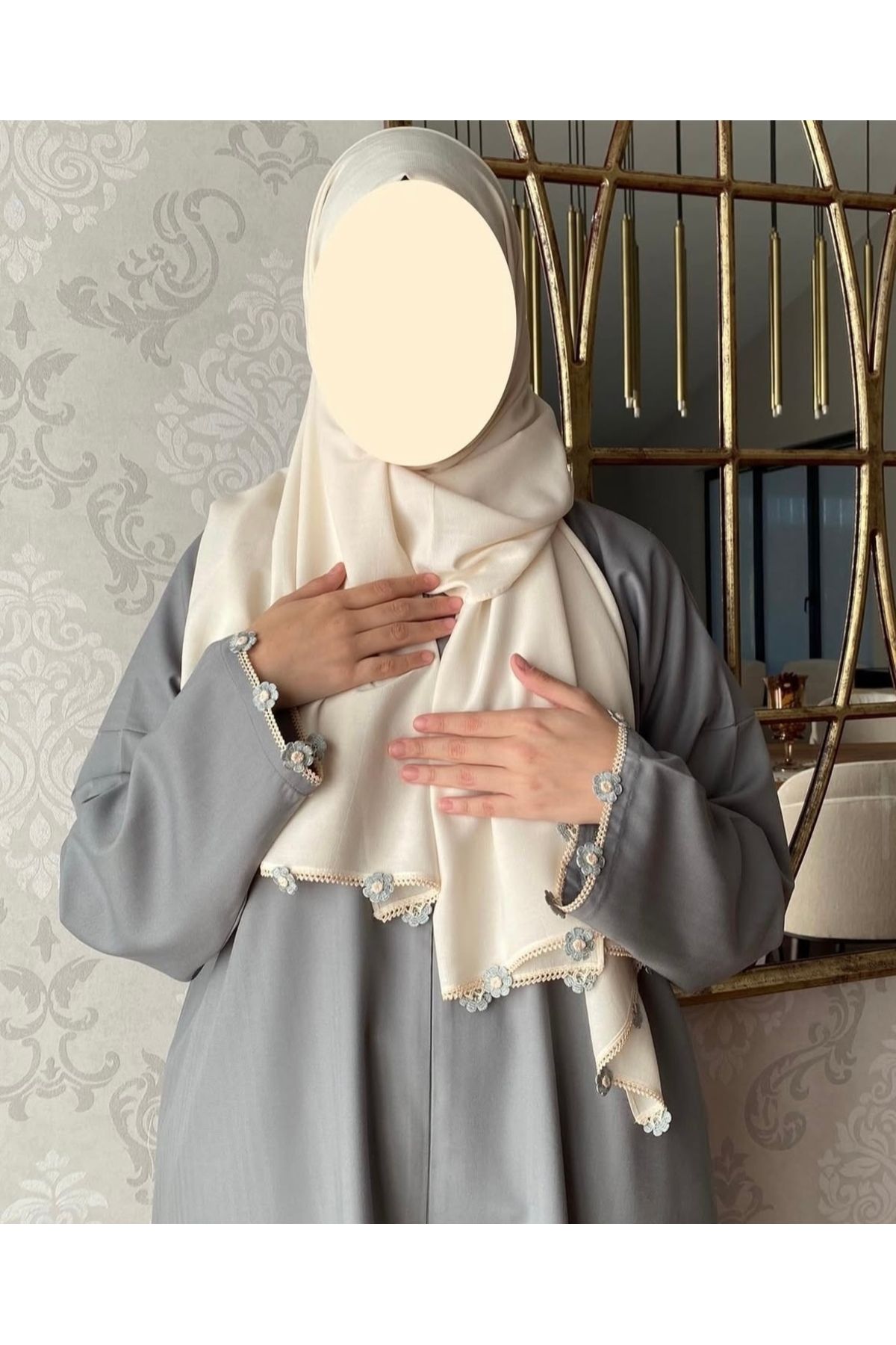 Nimet Abla Butik El işlemeli namaz elbise takımı