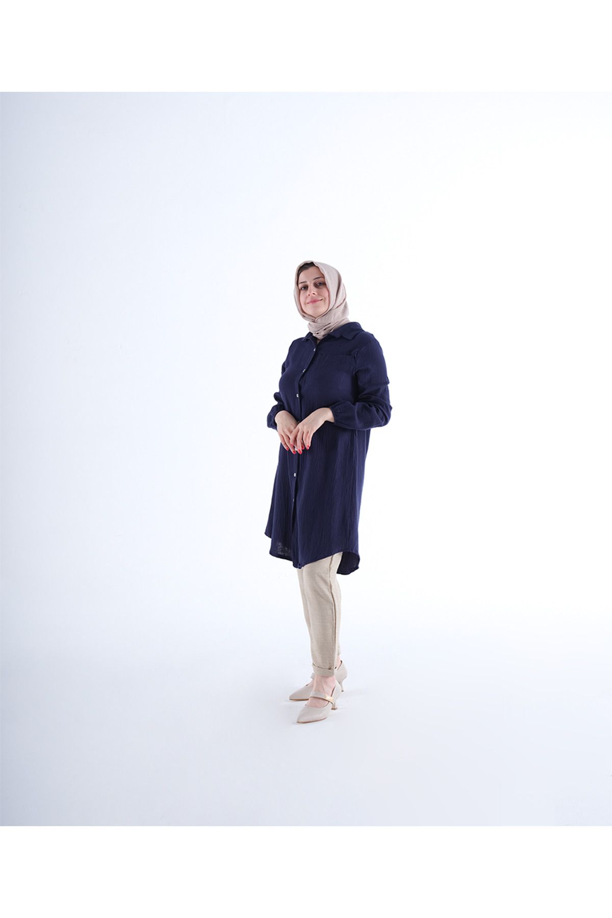 MODA Sofia Keten Duble Paça Pantolon