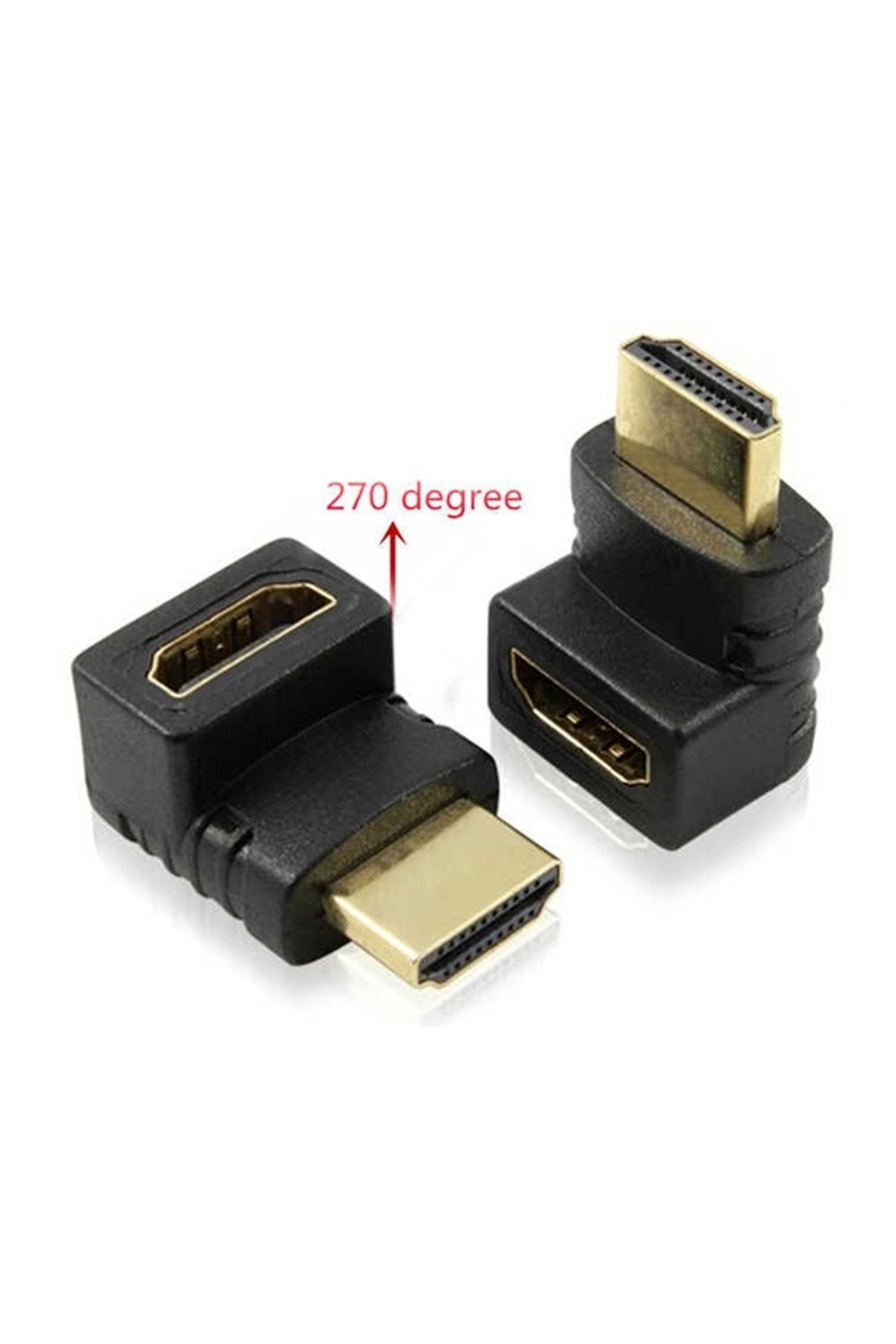 Derwell HDMI Dirsek Adaptörü Hdmi L Çevirici Uzatma Dönüştürücü 270° 4K 1080p Destekli L Tipi Hdmi Ara