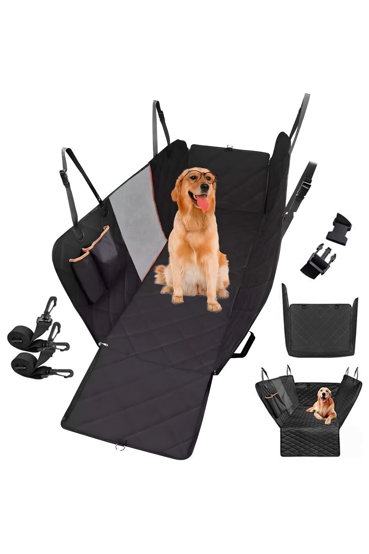 Fish & Paws Husă Auto Fish & Paws Pentru Bancheta Spate, Impermeabilă, Anti-alunecare - One Size