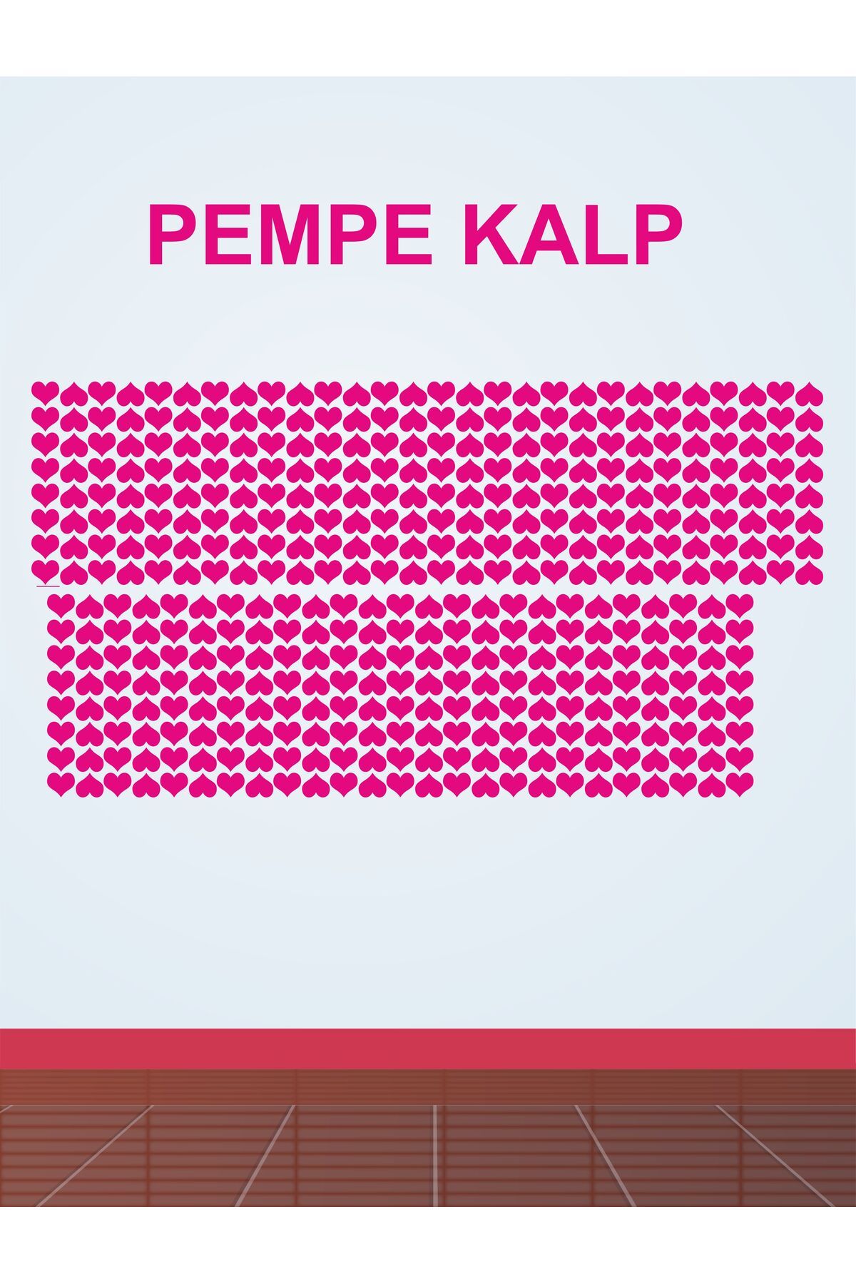 Göktuğ Hediyelik 420 Adet 2 Cm Yapışkanlı Kalp Şekilli Pempe Sticker Etiket Hediye Paketleme Parti Hediyeleri