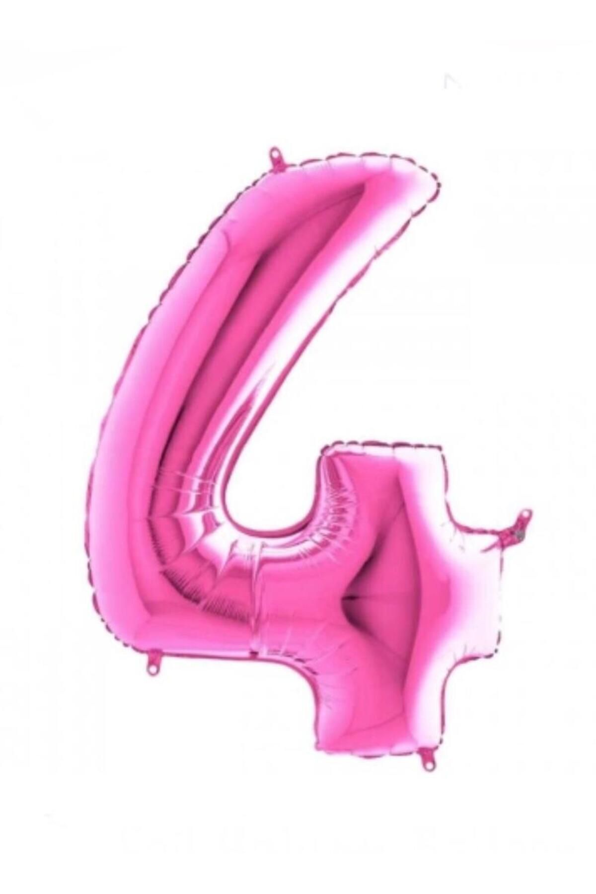 MİNAY 4 RAKAM FOLYO BALON KOYU PEMBE RENK 40" 100cm