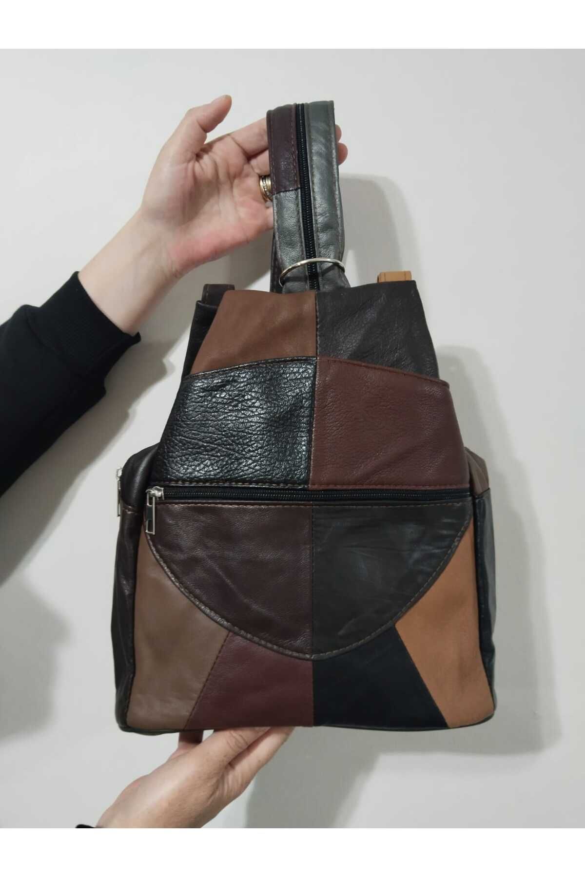 atter HAKİKİ DERİ KADIN LÜX SIRT ÇANTASI (30CM X 28CM)