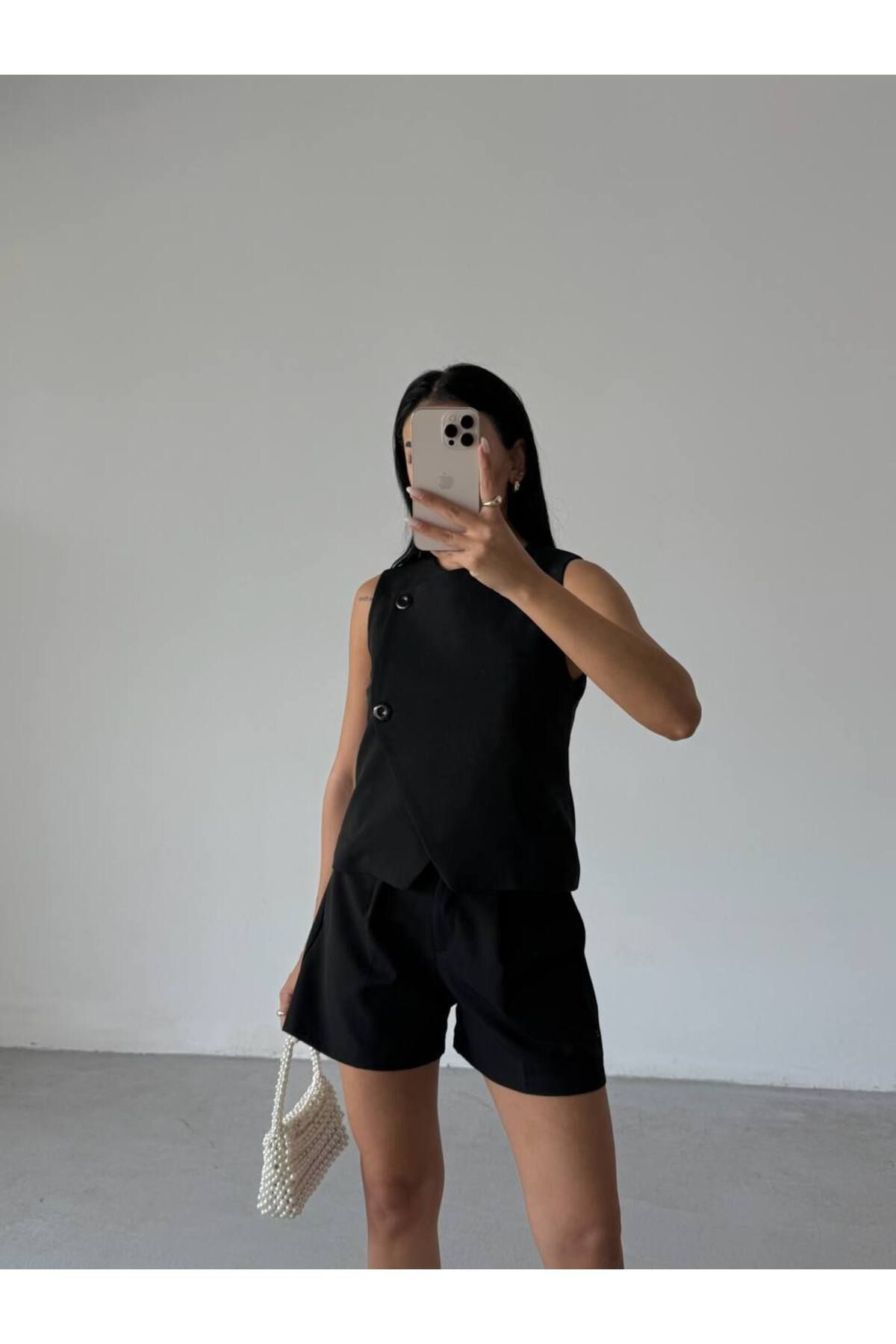 Castivo Fashion Yüksek Bel Düz Form Kadın Şort