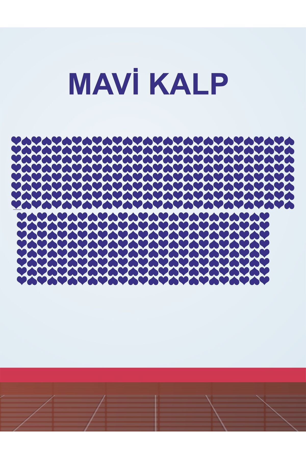 Göktuğ Hediyelik 420 Adet 2 Cm Yapışkanlı Kalp Şekilli Mavi Sticker Etiket Hediye Paketleme Parti Hediyeleri