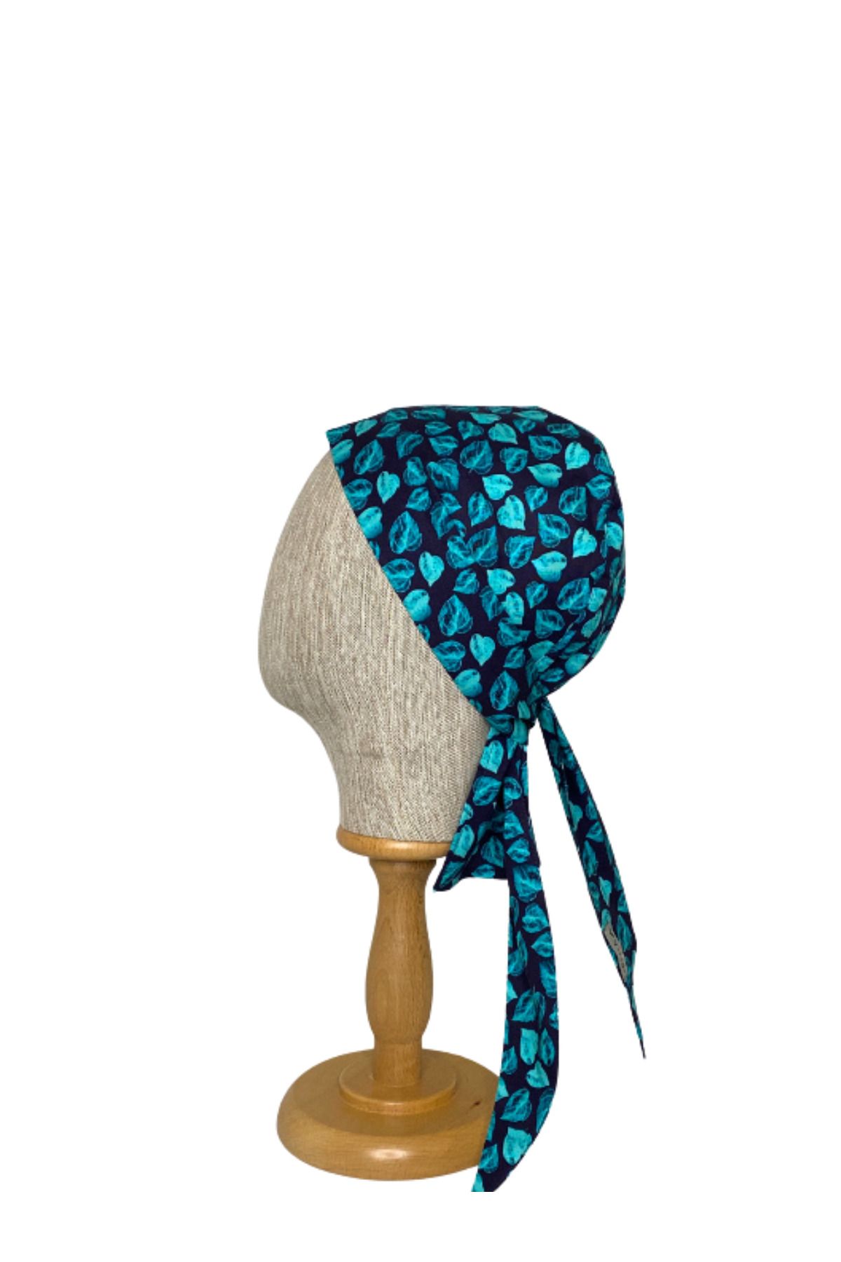 Viridi Medical Fashion Mavi Yaprak Desen Cerrahi Ense Bone