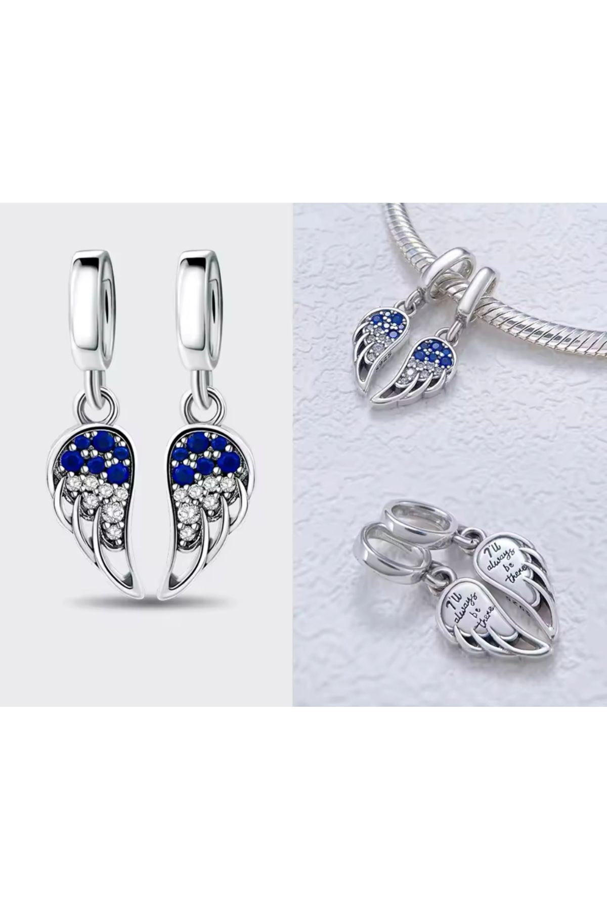 Hector&Co. Jewellery Gümüş Melek Kanatları Ayrılabilir Sallantılı Charm