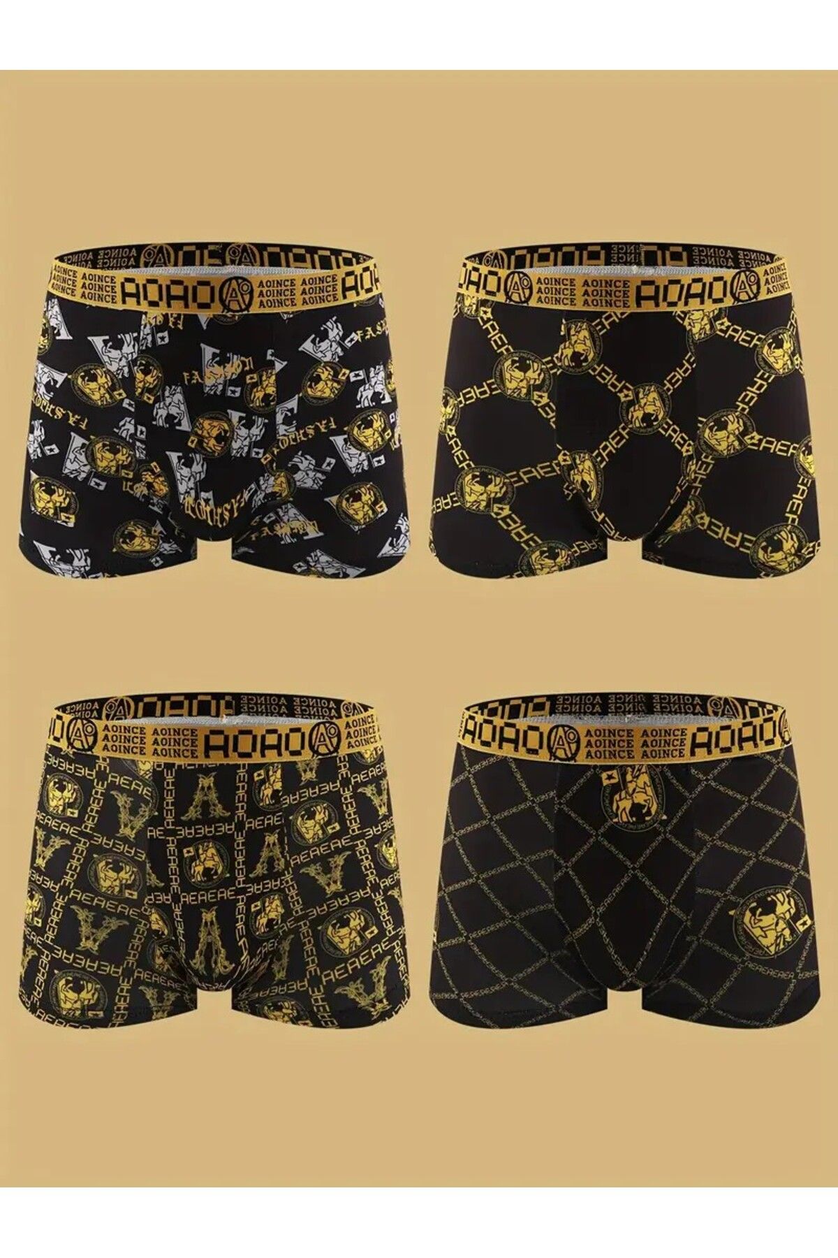 YIWU 4'lü Erkek Boxer Külot Seti - Nefes Alabilir, Esnek, Rahat Kesim İç Çamaşırı