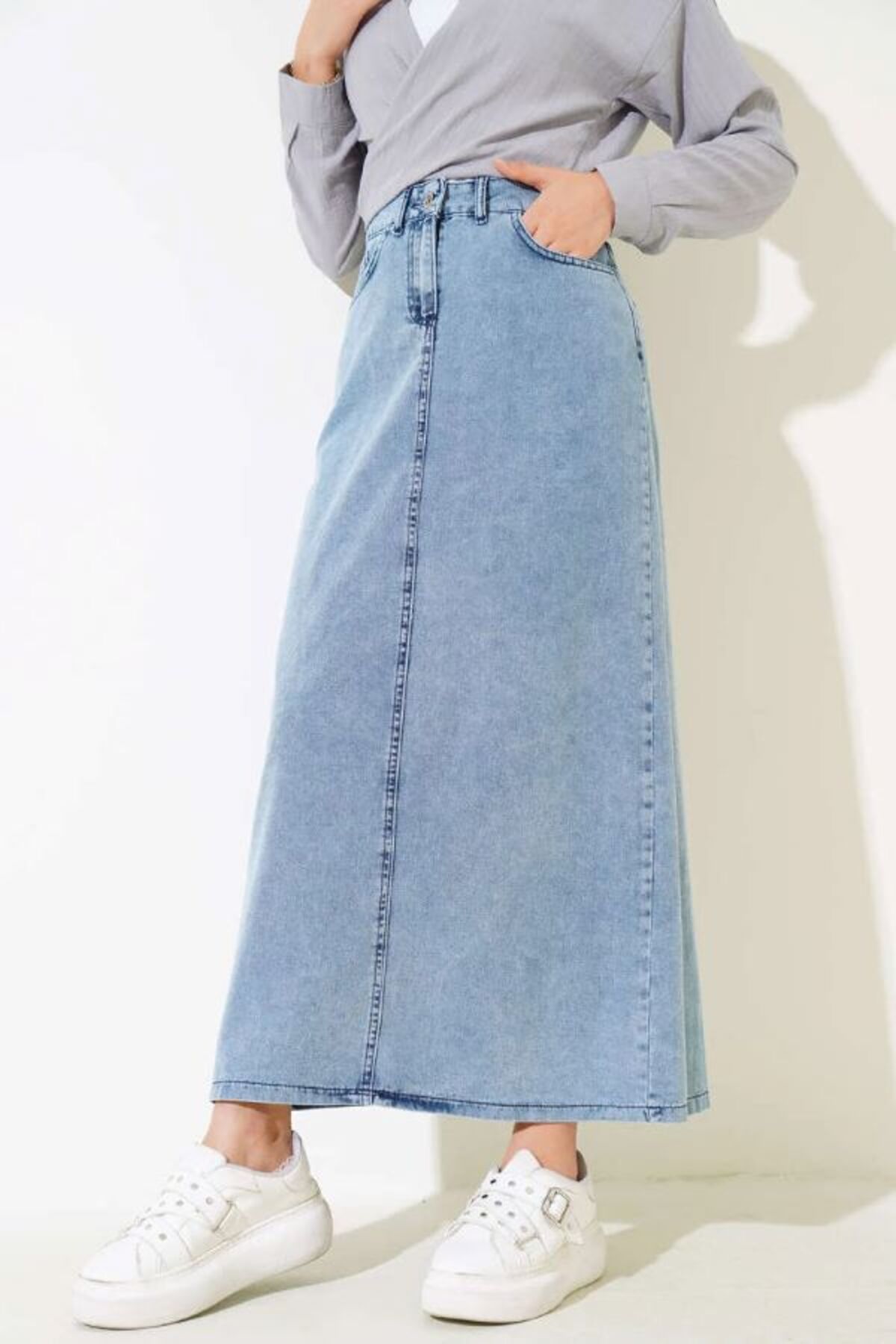 Aşkın fashion CEPLİ TESETTÜR DENİM ETEK