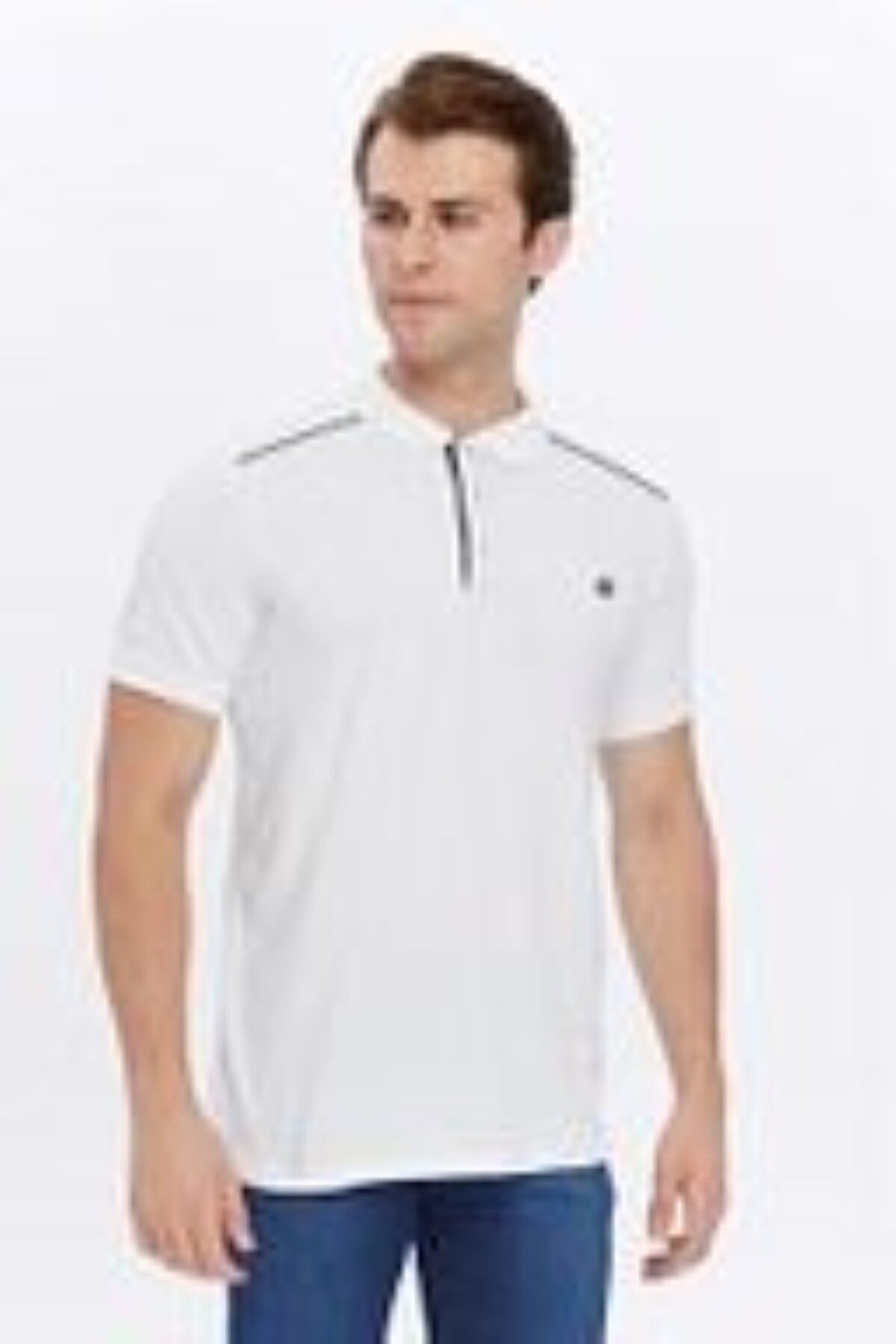 aynewmoda Polo yakalı uzun kollu çizgili polo tişört