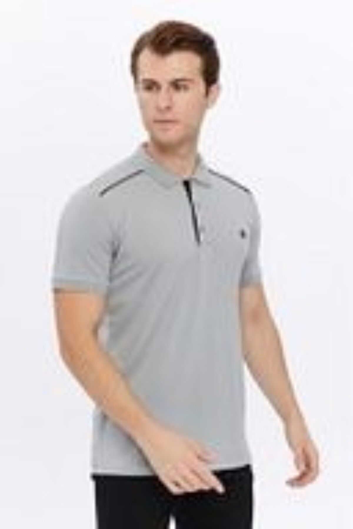 aynewmoda Polo yakalı uzun kollu çizgili polo tişört