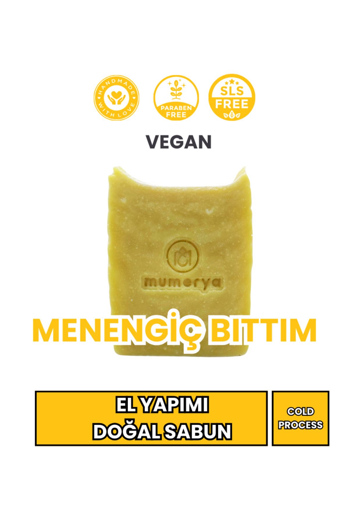 MUMERYA El Yapımı Menengiç Bıttım Katı Sabun - Saç Bakım & Kepek, Karşıtı