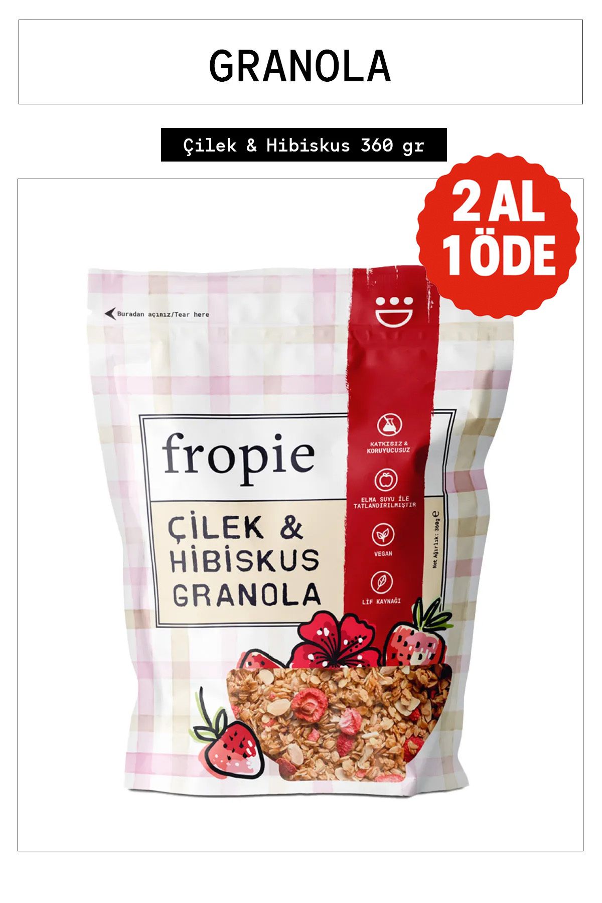 FROPİE Çilek&Hibiskus Granola 360g