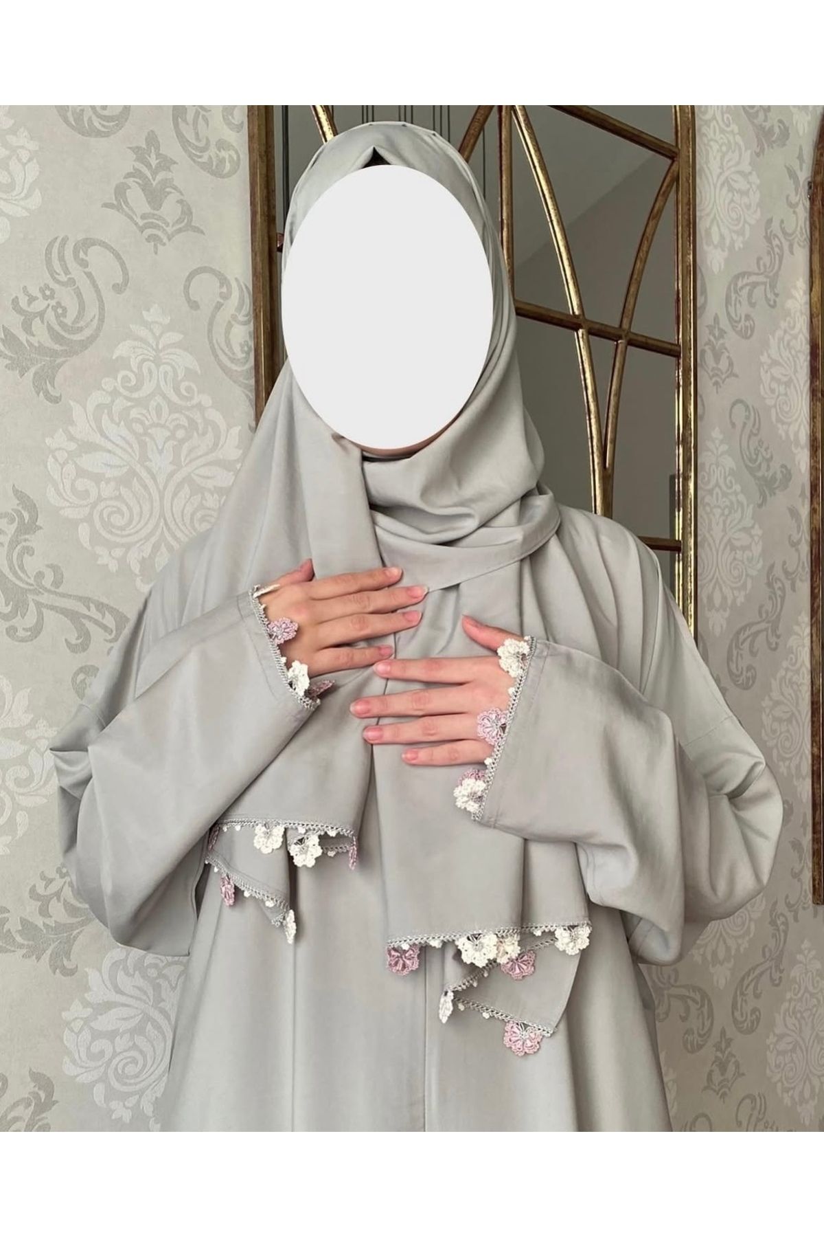 Nimet Abla Butik El işlemeli namaz elbise takımı