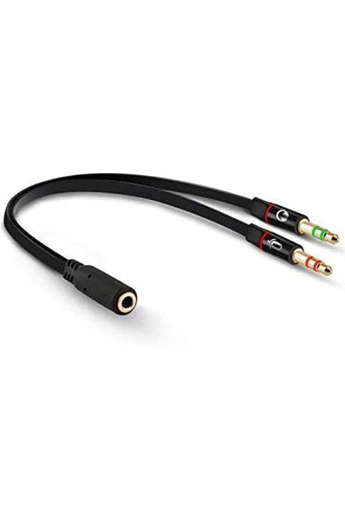 DERİK PM-1444 3.5MM STEREO DİŞİ X 2 STEREO ERKEK KULAKLIK MİKROFON HOPARLÖR AYIRICI 20 CM K
