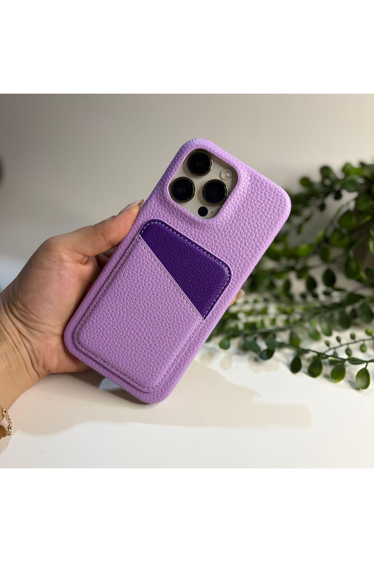 EPAksesuar EpaPort Cüzdanlı Deri Telefon Kılıfı – Kart Bölmeli, Şık ve Koruyucu Tasarım Iphone 13/14-Mor