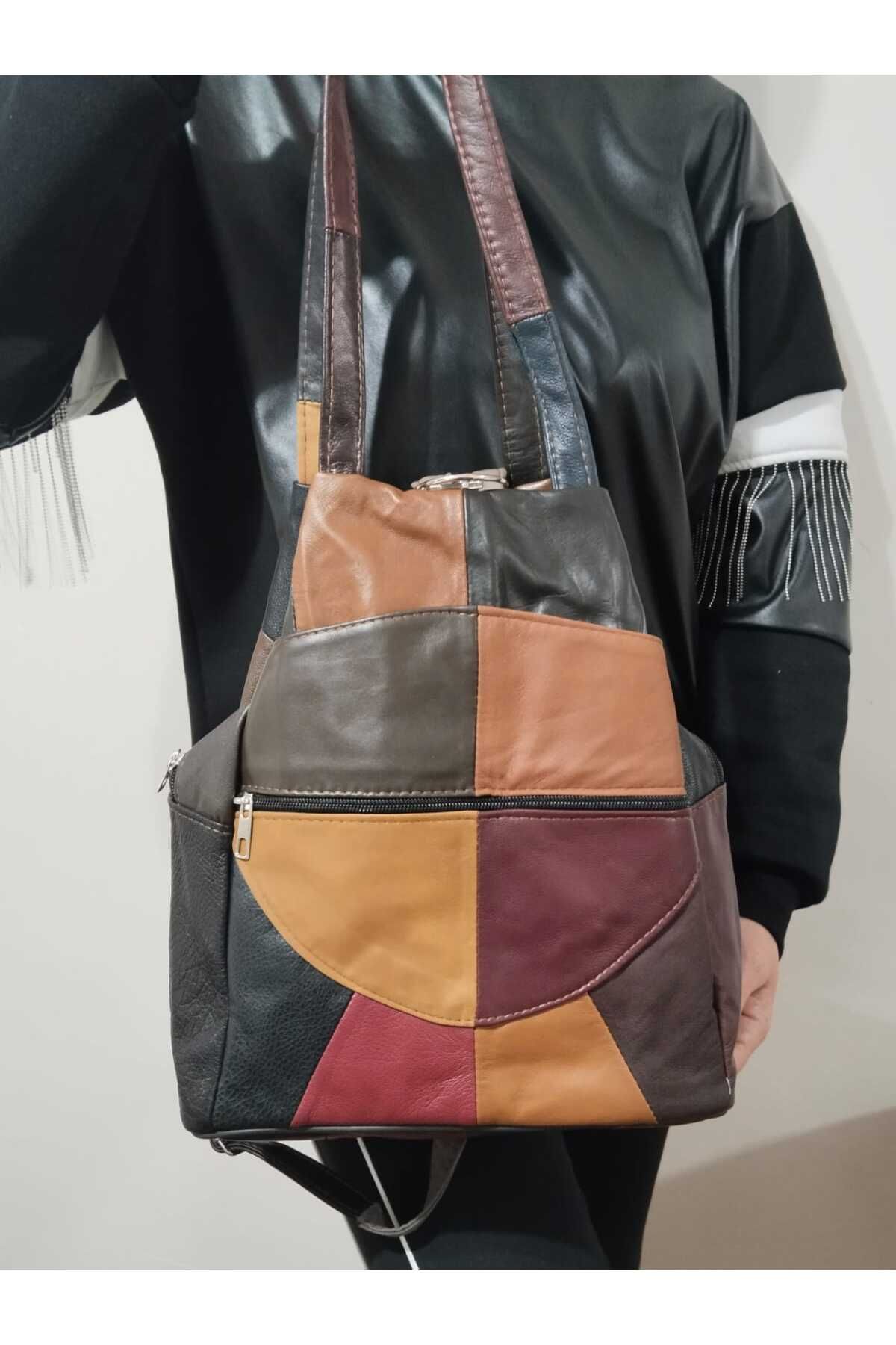 atter HAKİKİ DERİ KADIN LÜX SIRT ÇANTASI (30CM X 28CM)