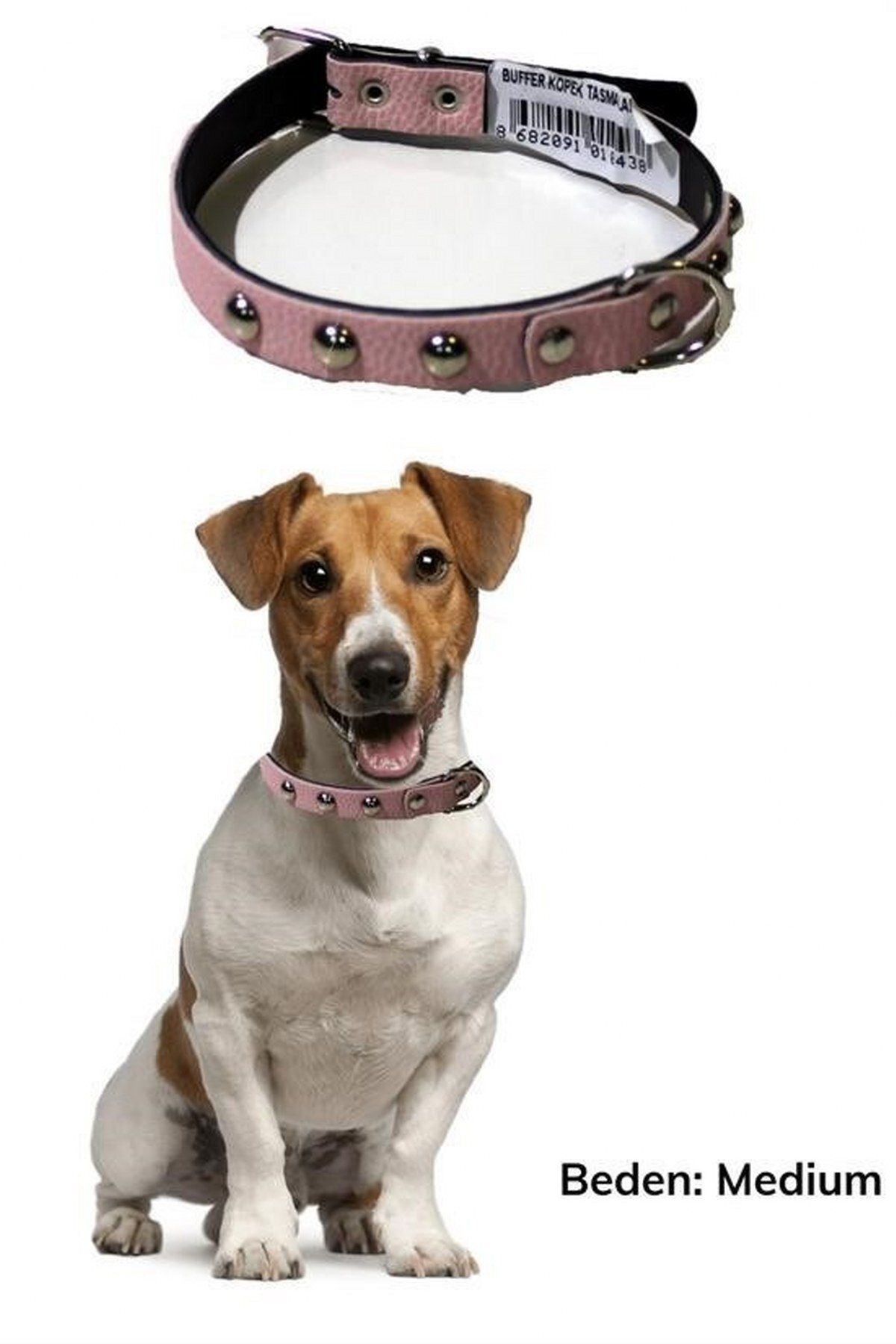 tedaks Yumuşak Dokulu Deri Köpek Gezdirme Boyun Tasması Medium