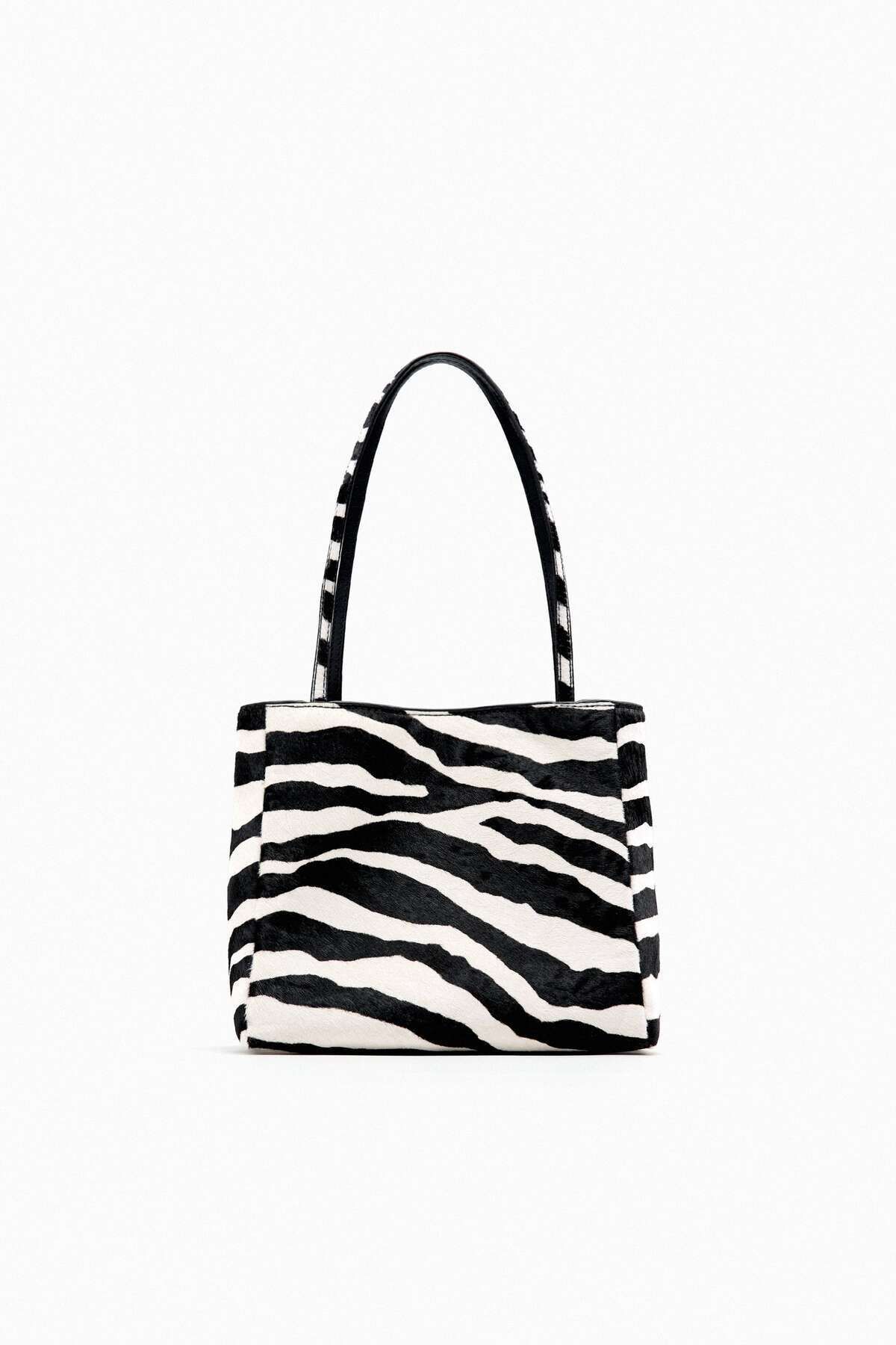 Butik ALLBUCKS ZR Hayvan Desen Zebra Leopar Hakiki Gerçek Deri Kol Çantası Abzra0186