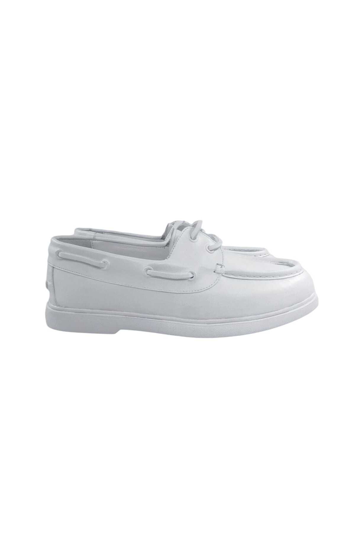 Oneka Shoes 10425YTB8520 Erkek Günlük Bağcıklı beyaz anilin