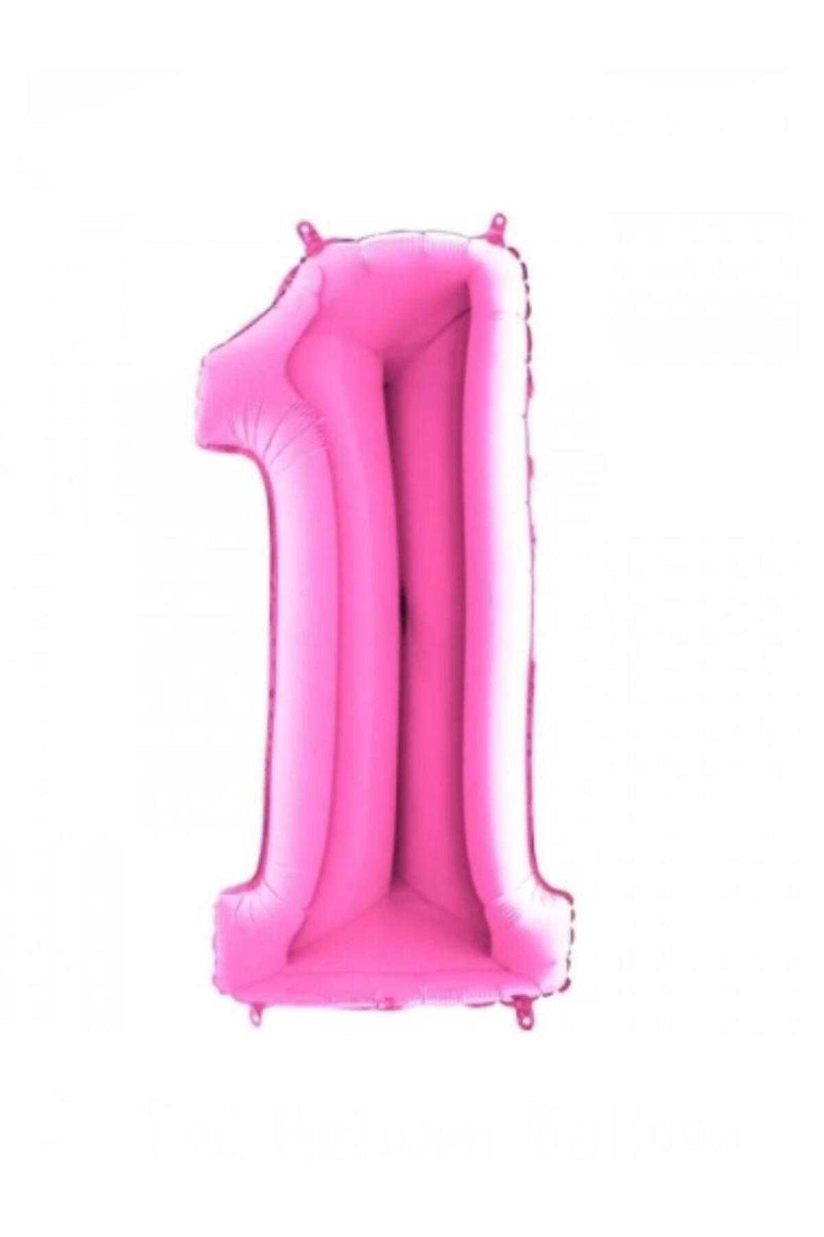 MİNAY 1 RAKAM FOLYO BALON KOYU PEMBE RENK 40" 100cm