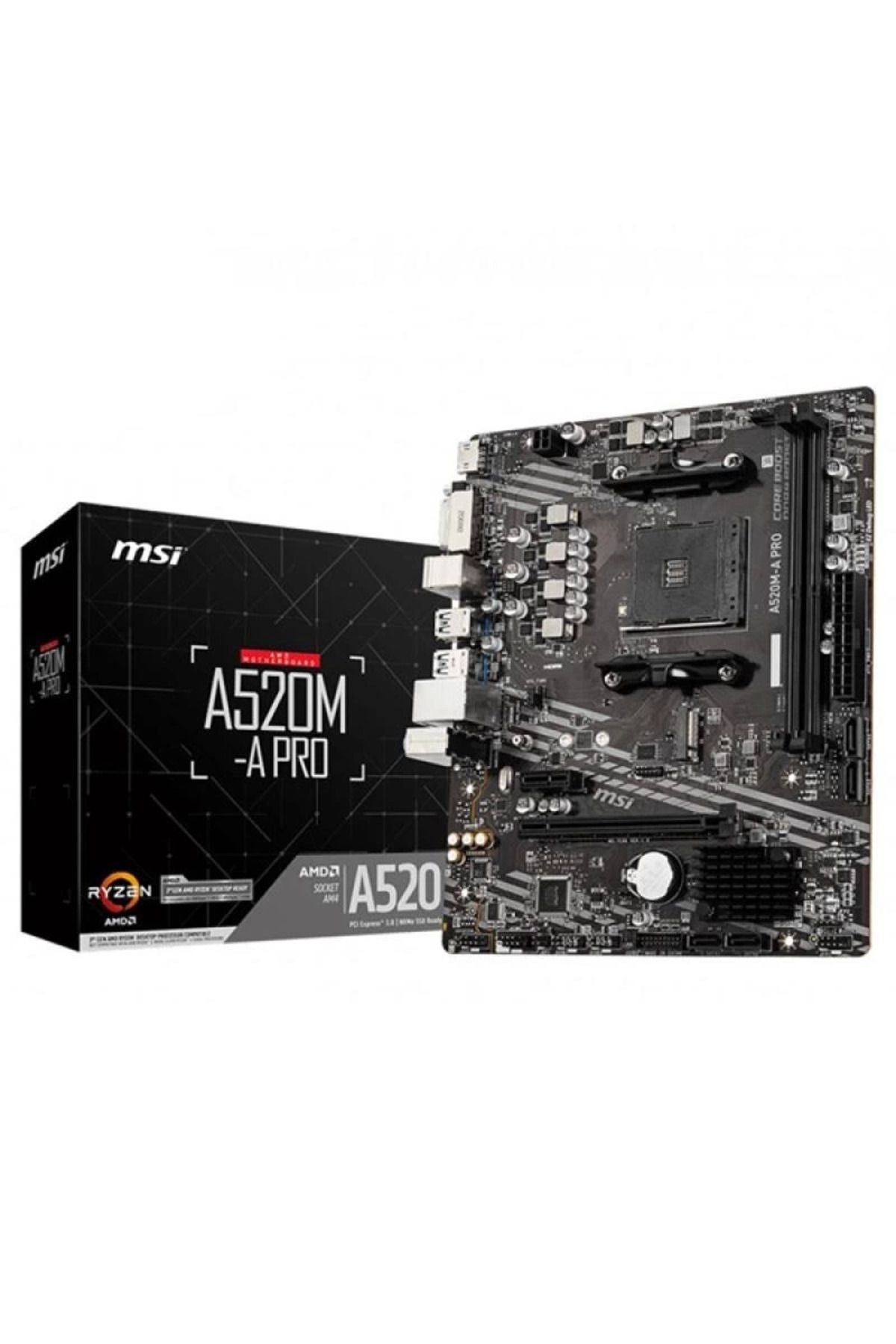 DENİZBİLİŞİM Msi A520M-A Pro Ddr4 M2 Pcie Nvme Hdmi Dvi Pcie 16X V3.0 Am4 Matx
