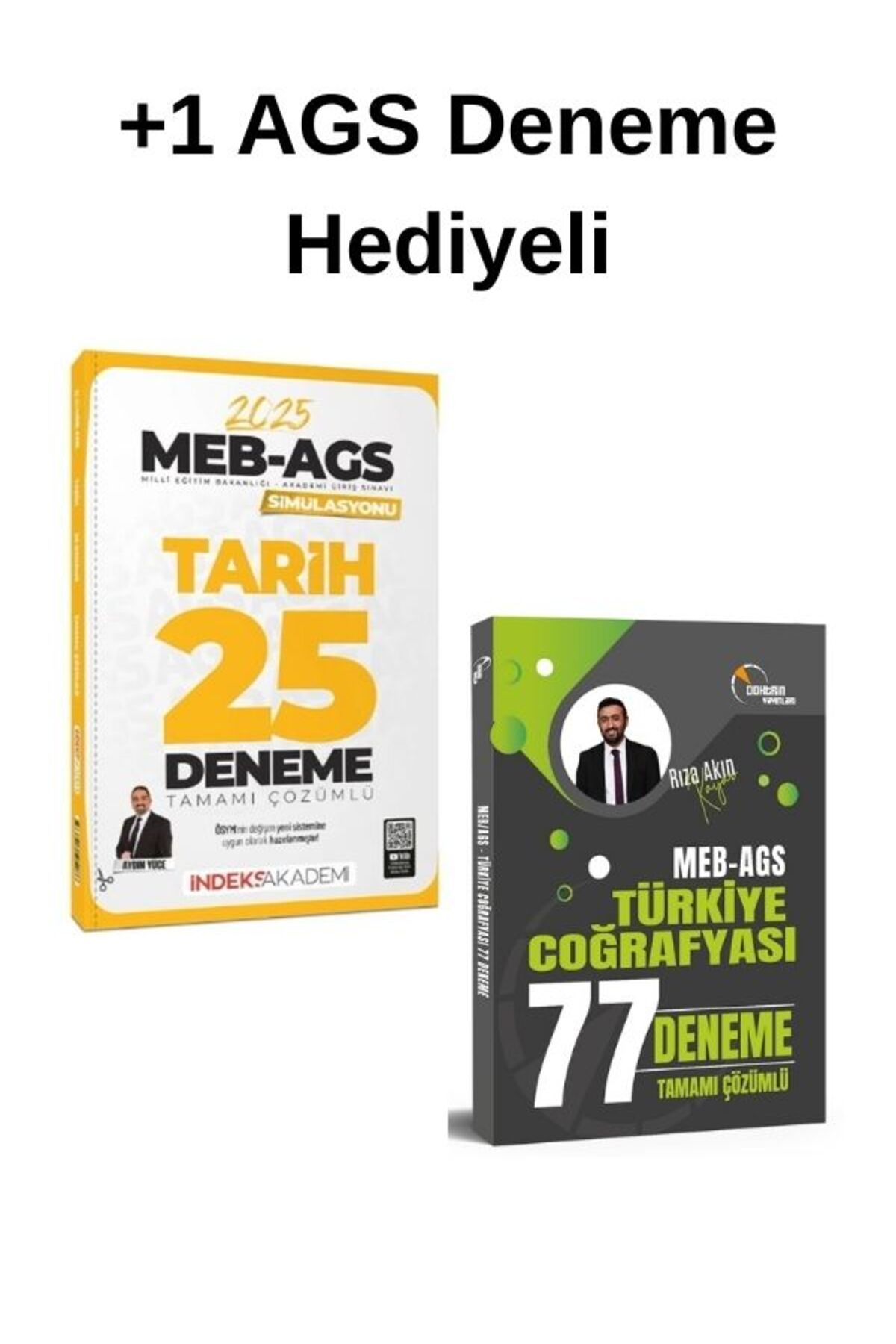 İndeks Akademi MEB AGS Deneme Hediyeli Tarih 25 Deneme ve Türkiye Coğrafyası 77 Deneme (2 Kitap)