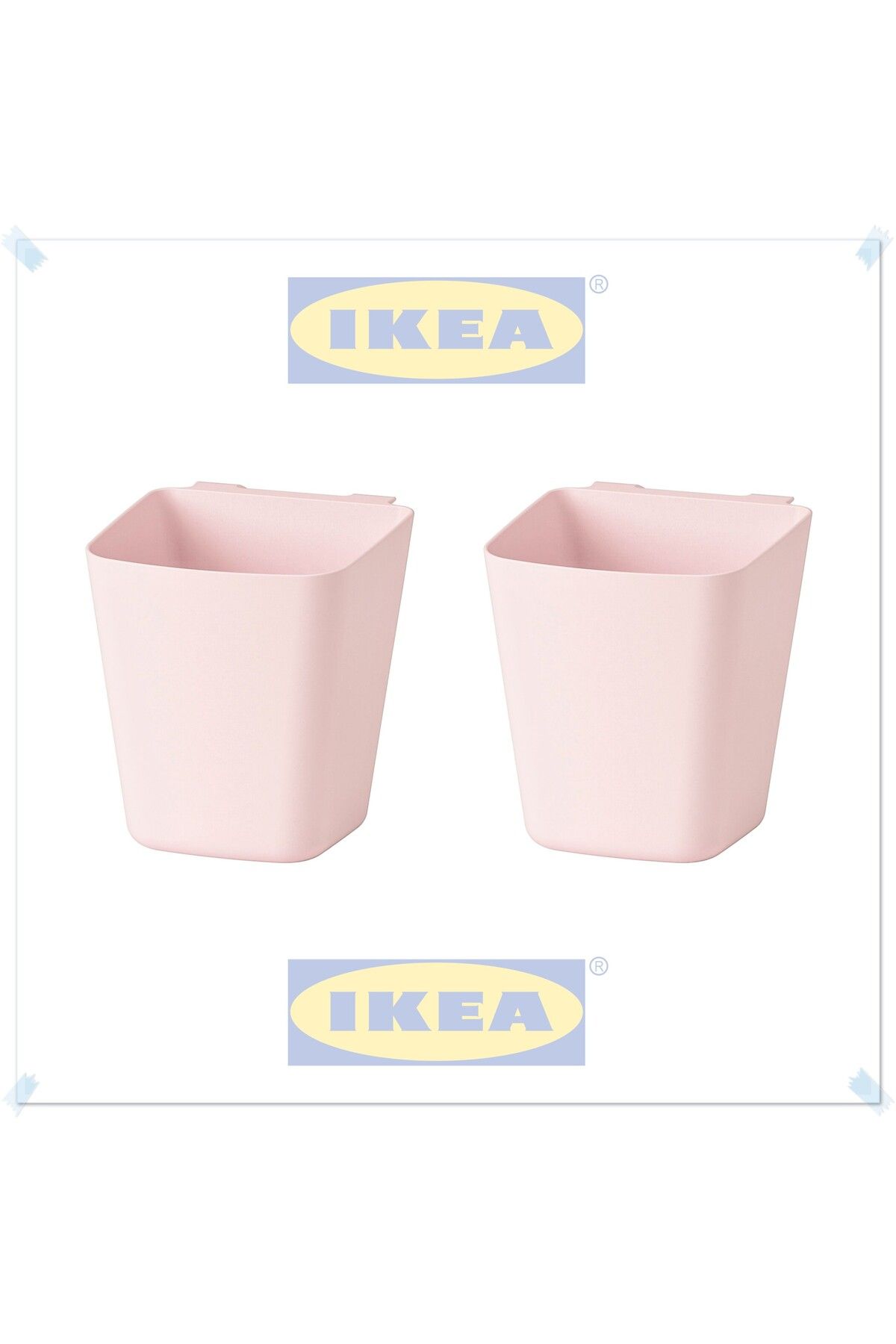 IKEA Sunnersta Açık Pembe Kap, Kaşıklık, Raya Asılan Askılı Kaşıklık, 12x11 cm, 2'li Set
