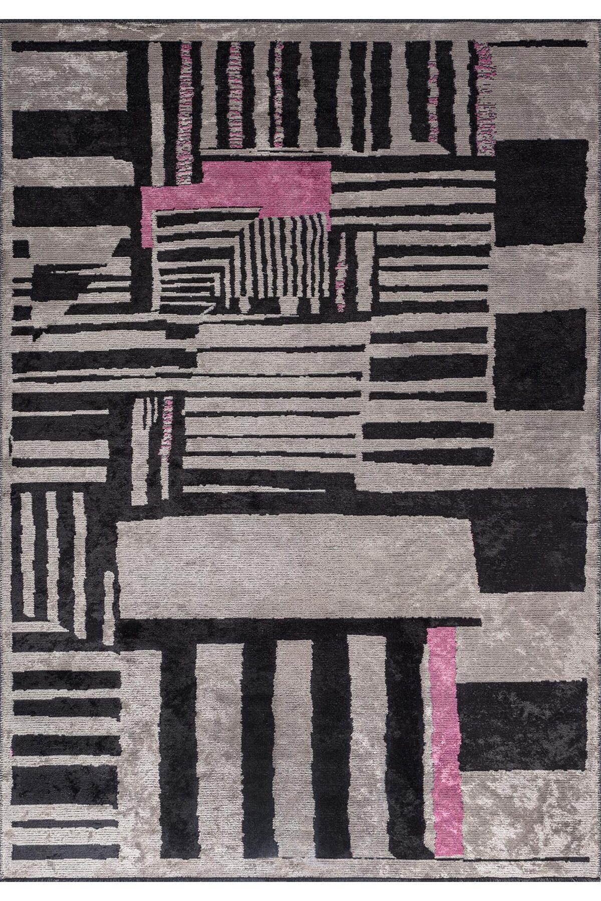 BM Home OXFORD SİYAH - PEMBE - GRİ 240X340 CM HALI