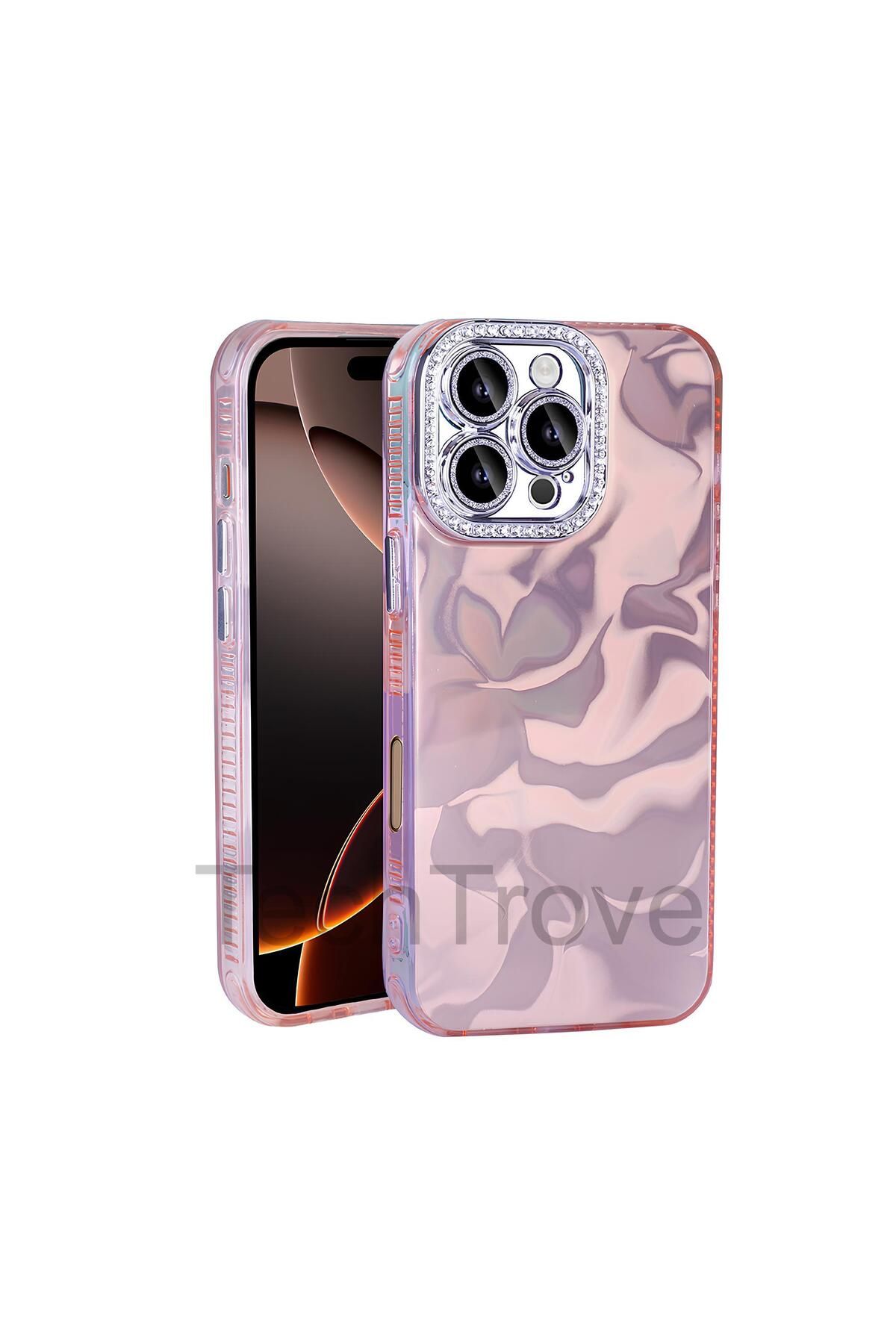 TechTrove Apple iPhone 16 Pro Max Kılıf Airbagli Parlak Taş Detay Tasarımlı Şık Görünümlü Kapak