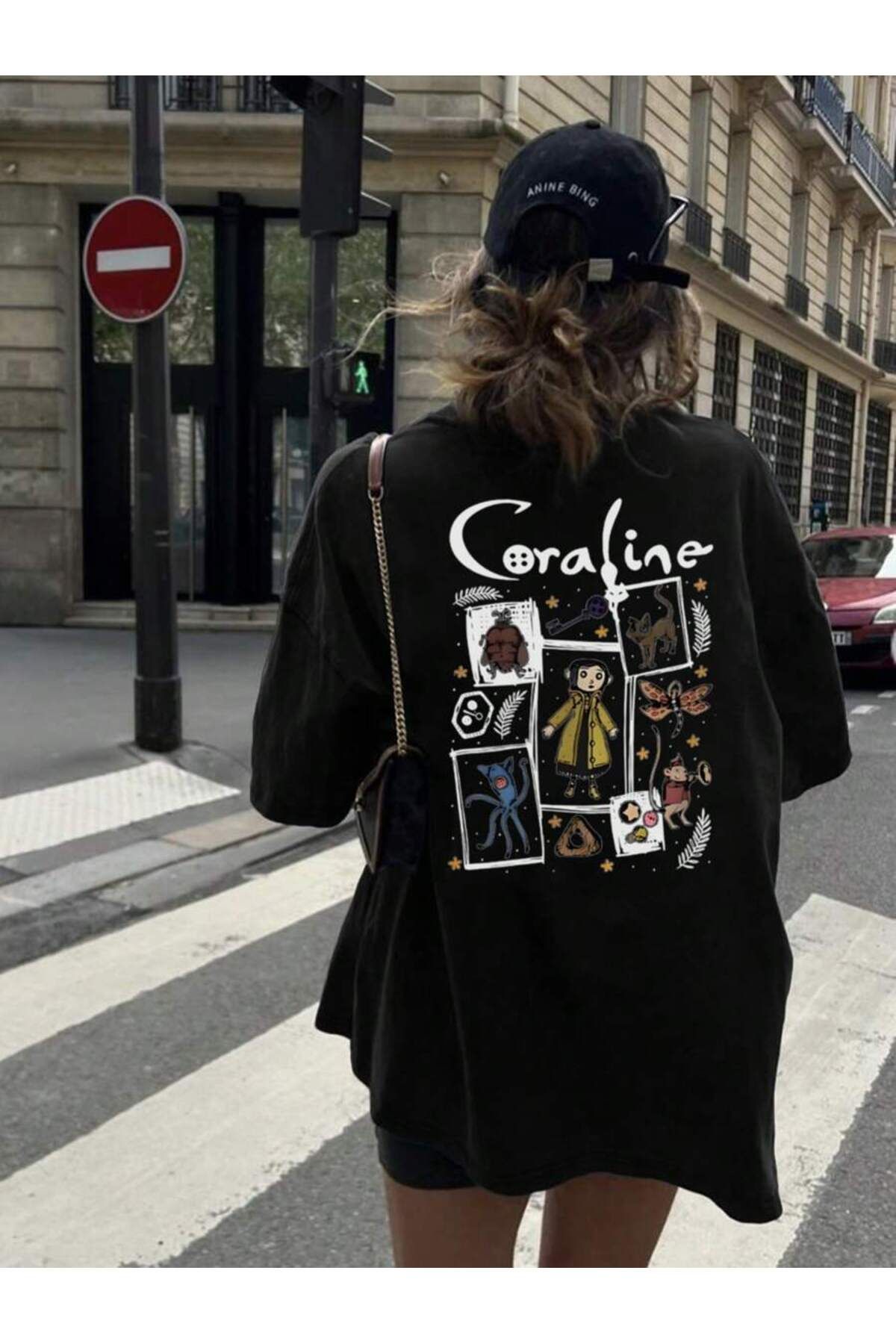 cc collection Coralina Sırt Baskılı Kadın Oversize T-Shirt
