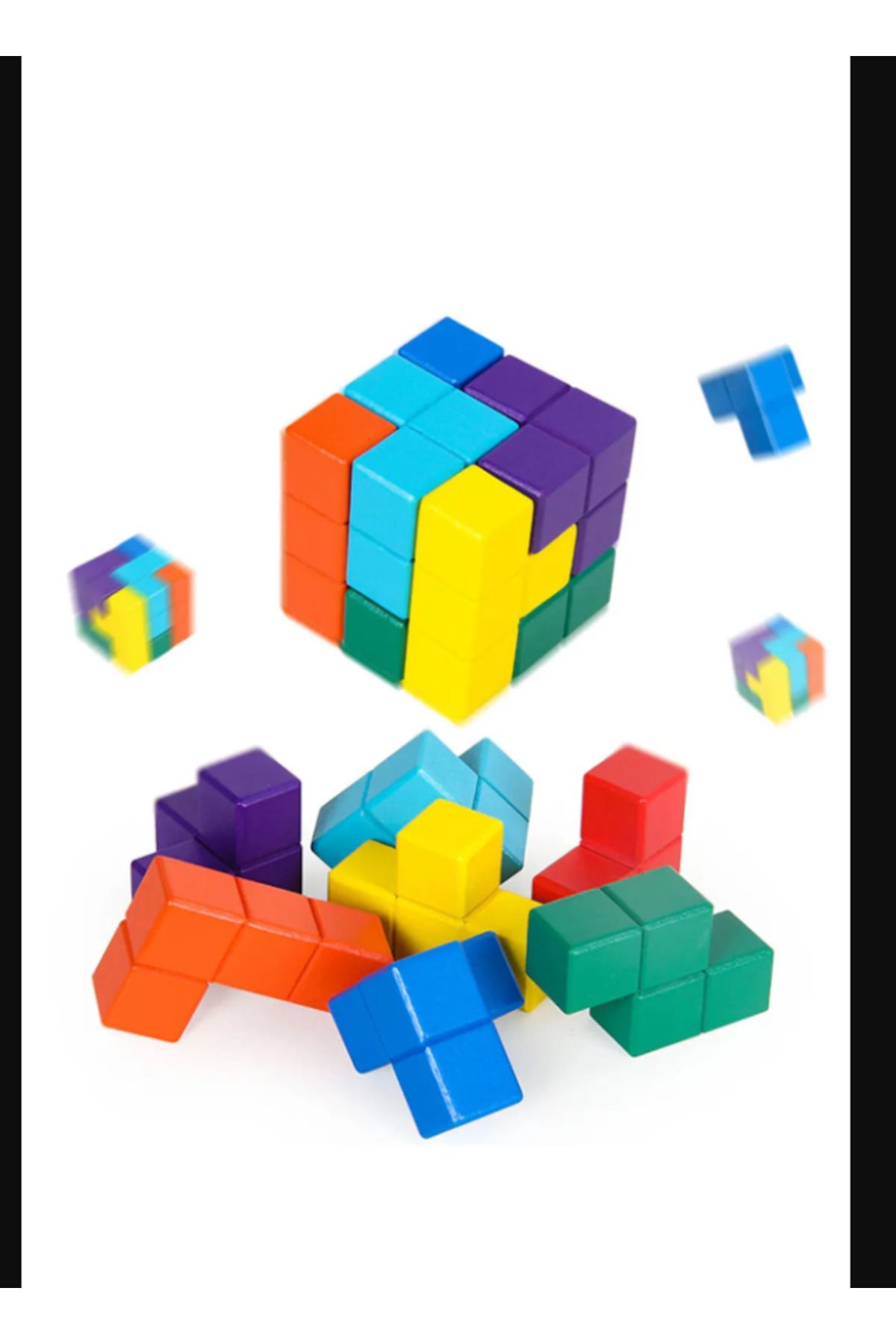 Ax Axentia Ahşap Renkli Soma Küp Zeka Küpü Puzzle Şekil Oluşturma