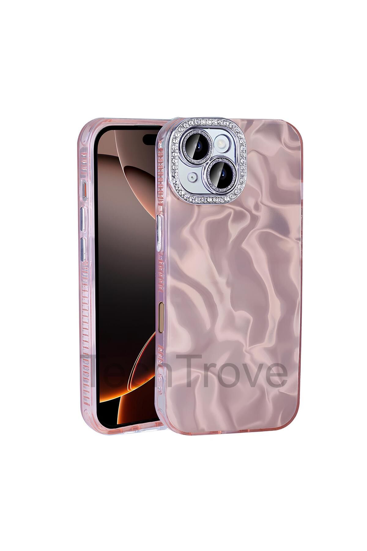 TechTrove Apple iPhone 16 Kılıf Airbagli Parlak Taş Detay Tasarımlı Şık Görünümlü Kapak