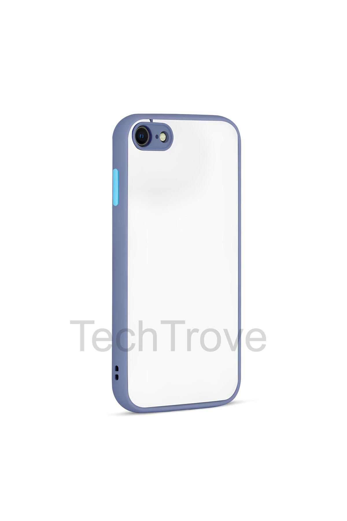 TechTrove Apple iPhone SE 2022 Kılıf Buzlu Tasarım Kenarları Yumuşak Kamera Koruma Çıkıntılı Kapak