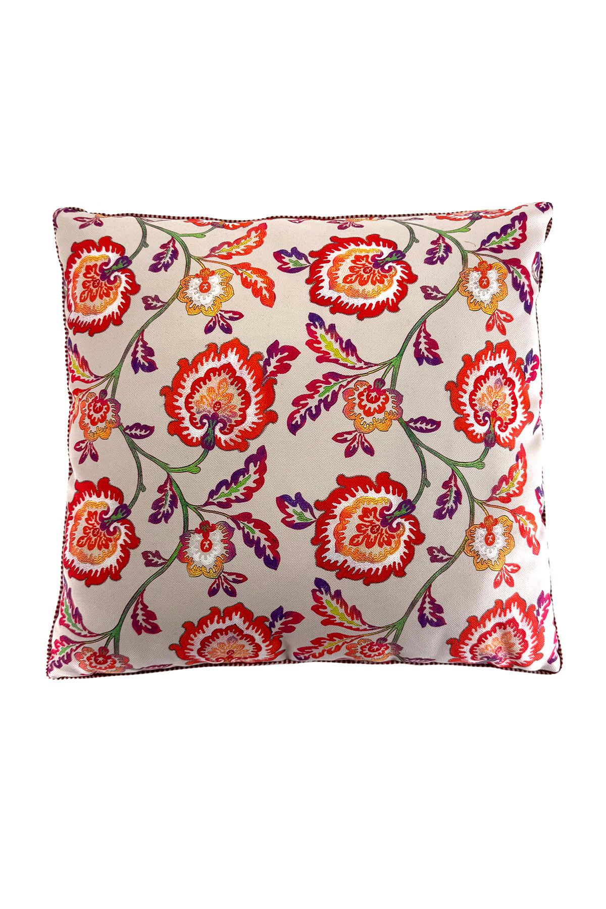 Bally Home Sevgi Çiçeği Desenli Kare Dekoratif Kırlent Kılıfı