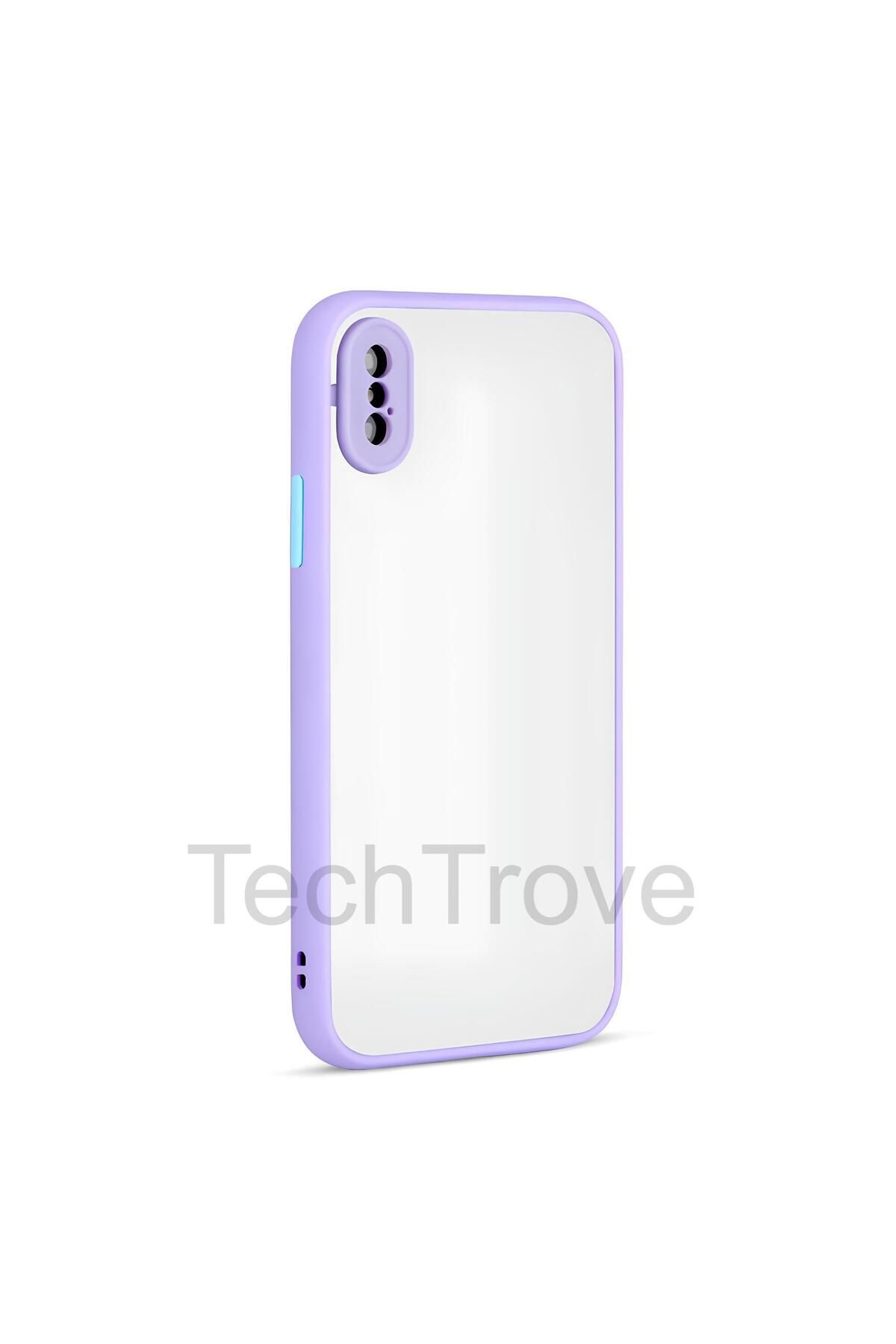 TechTrove Apple iPhone X Kılıf Buzlu Tasarım Kenarları Yumuşak Kamera Koruma Çıkıntılı Kapak