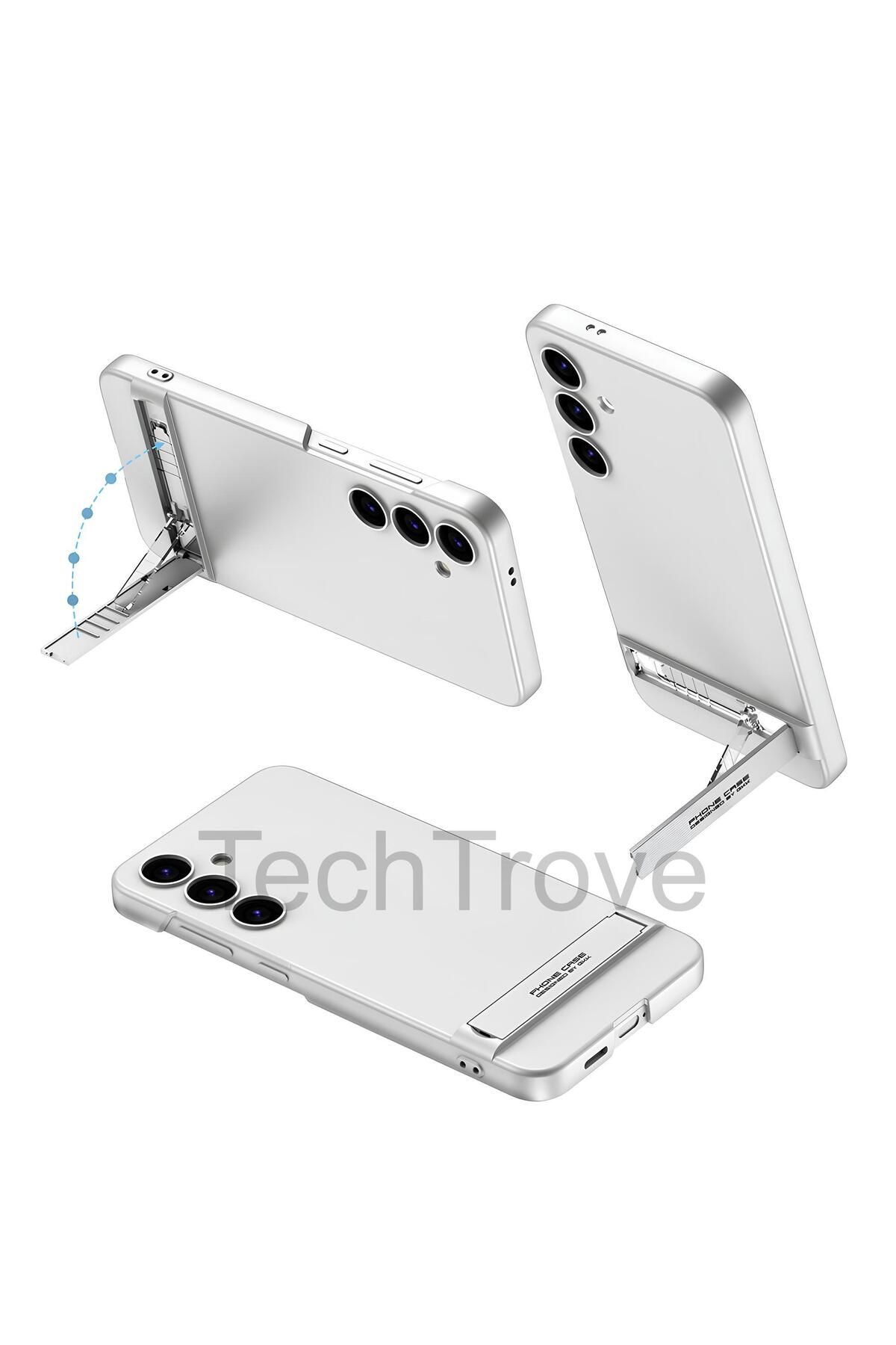 TechTrove Galaxy S24 Plus Kılıf Kamera Korumalı Dikey Standlı Ays Kapak