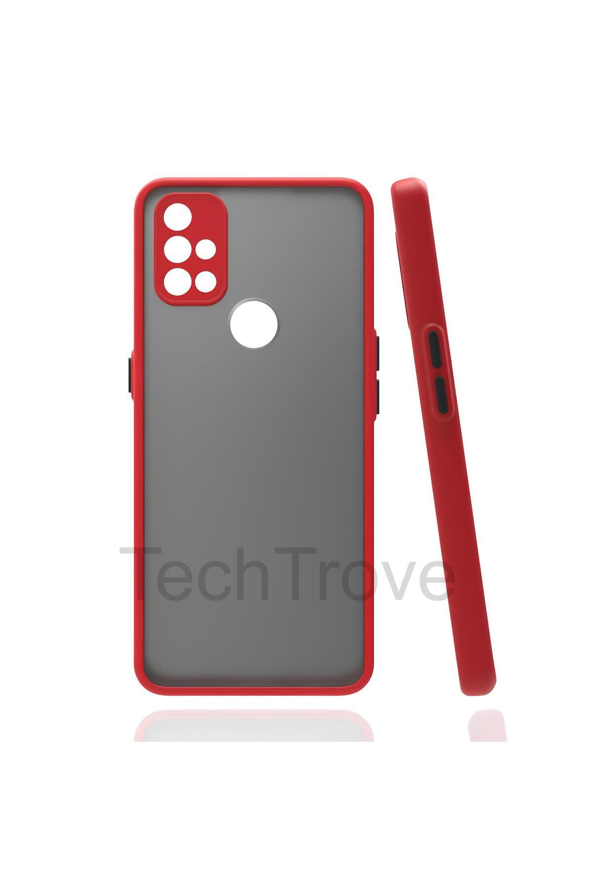 TechTrove One Plus Nord N10 5G Kılıf Buzlu Tasarım Kenarları Yumuşak Kamera Koruma Çıkıntılı Kapak