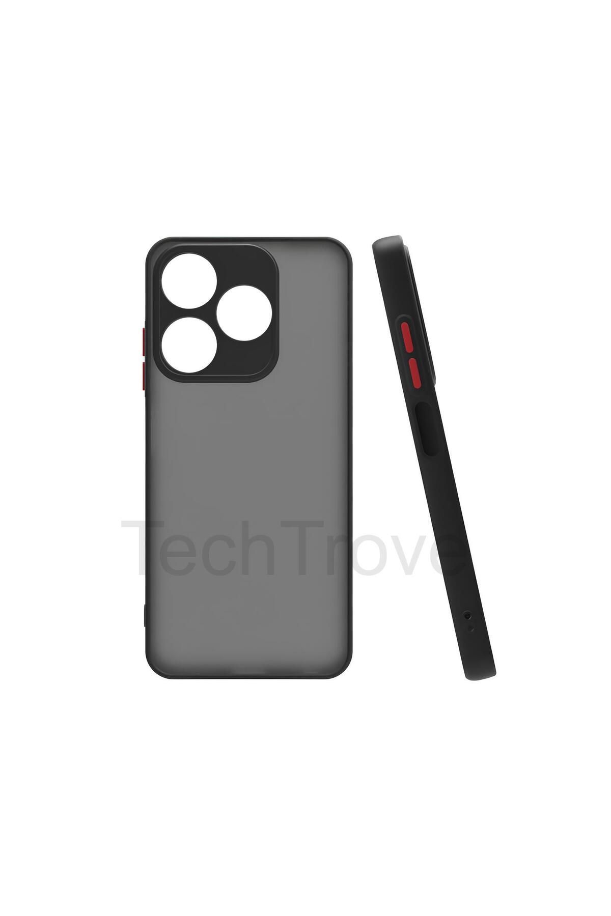 TechTrove Tecno Spark 10C Kılıf Buzlu Tasarım Kenarları Yumuşak Kamera Koruma Çıkıntılı Kapak